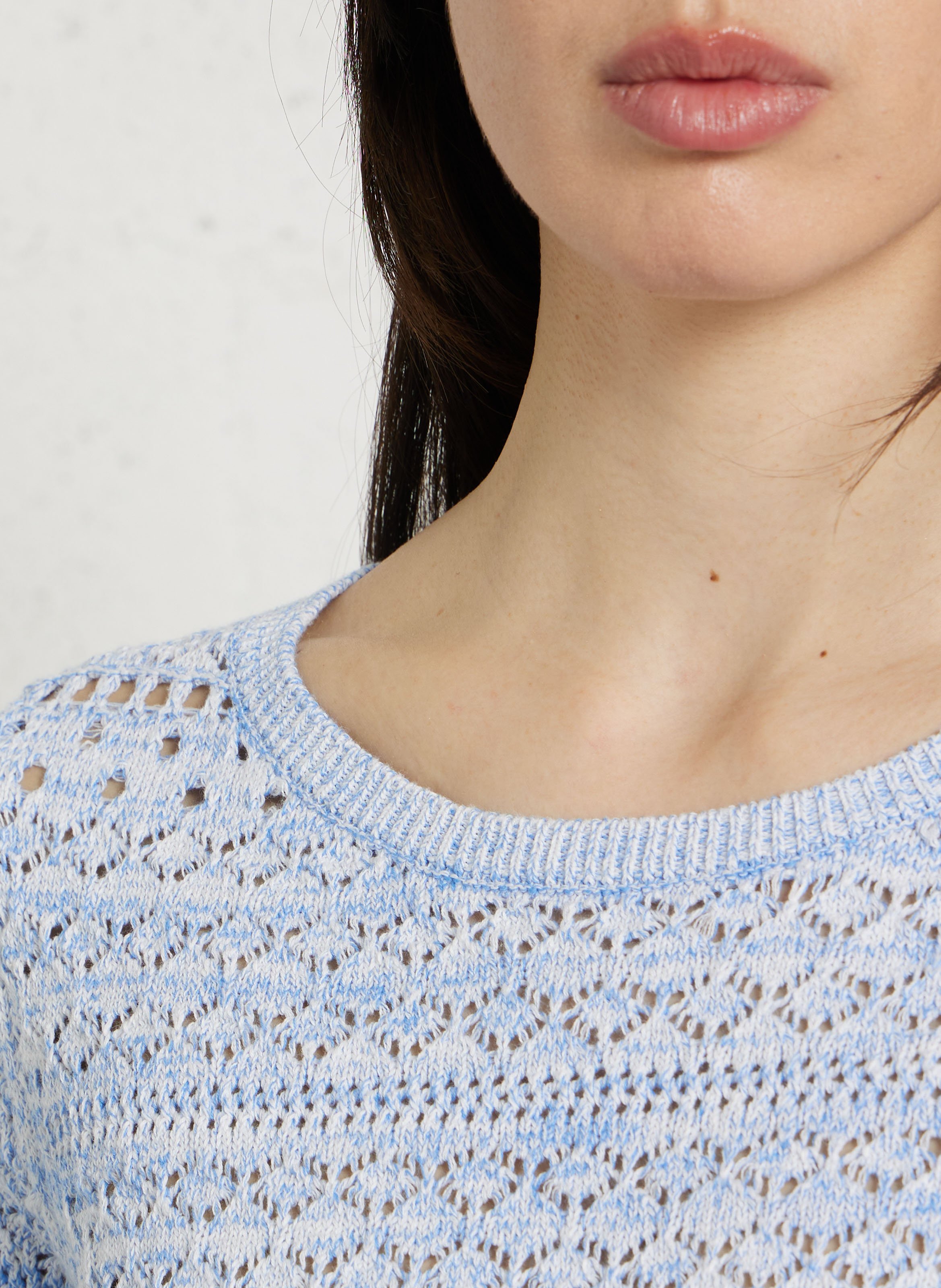 Pull droit col rond en coton LA PETITE ETOILE Bleu