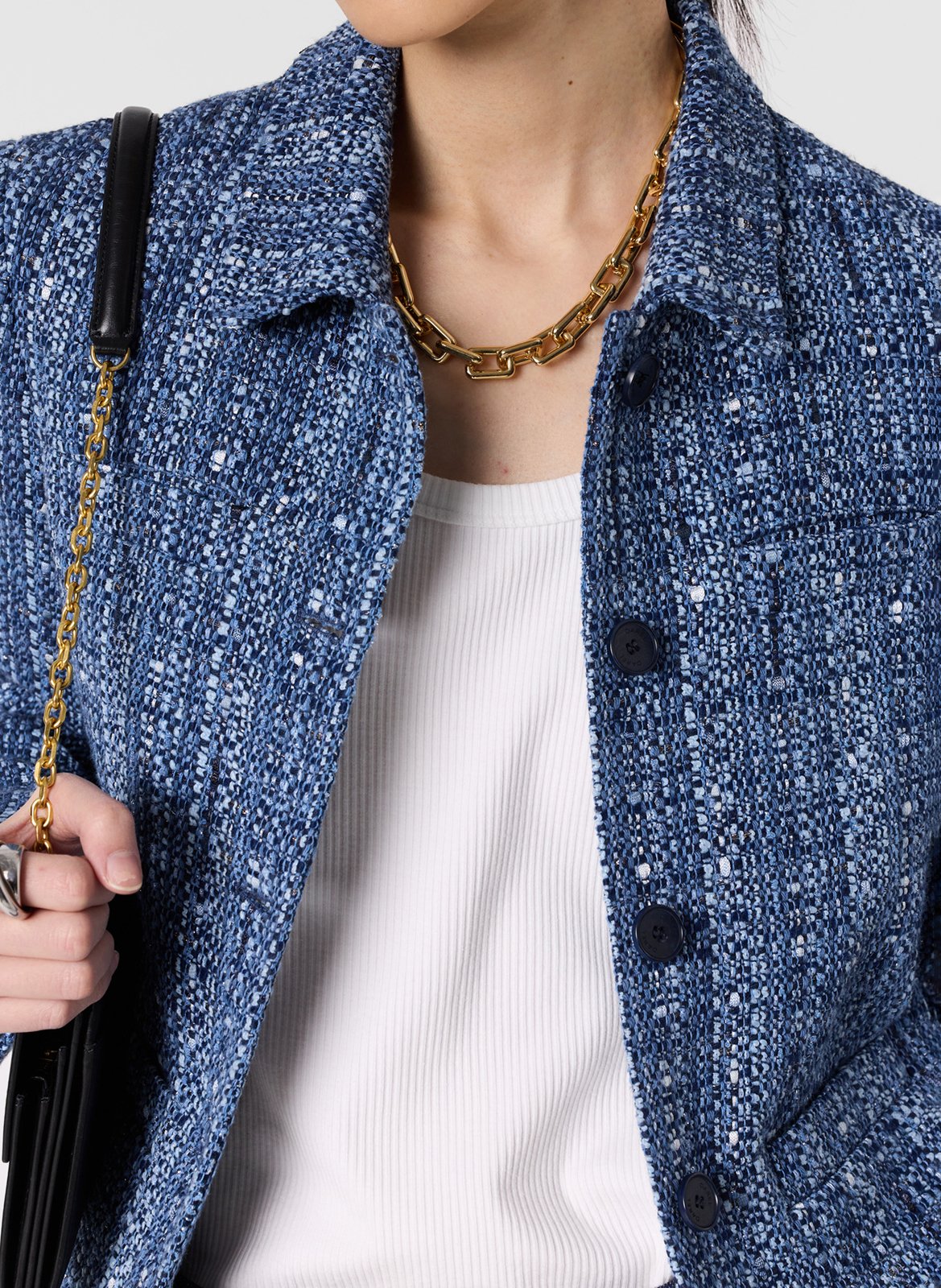 Cotton-blend coat with classic collar GERARD DAREL Blue