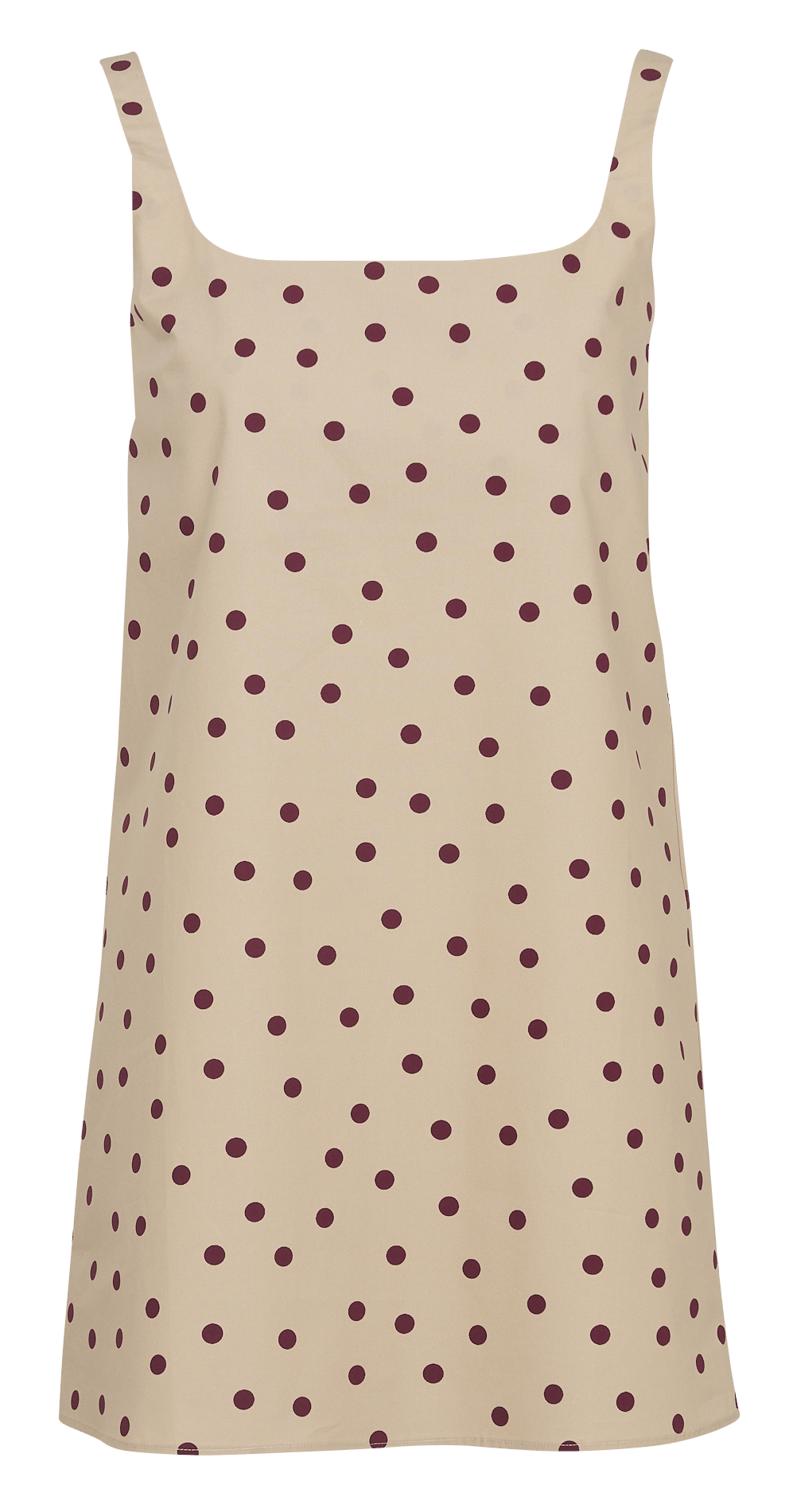 Square-neck cotton short dress BELLEPIECE Beige