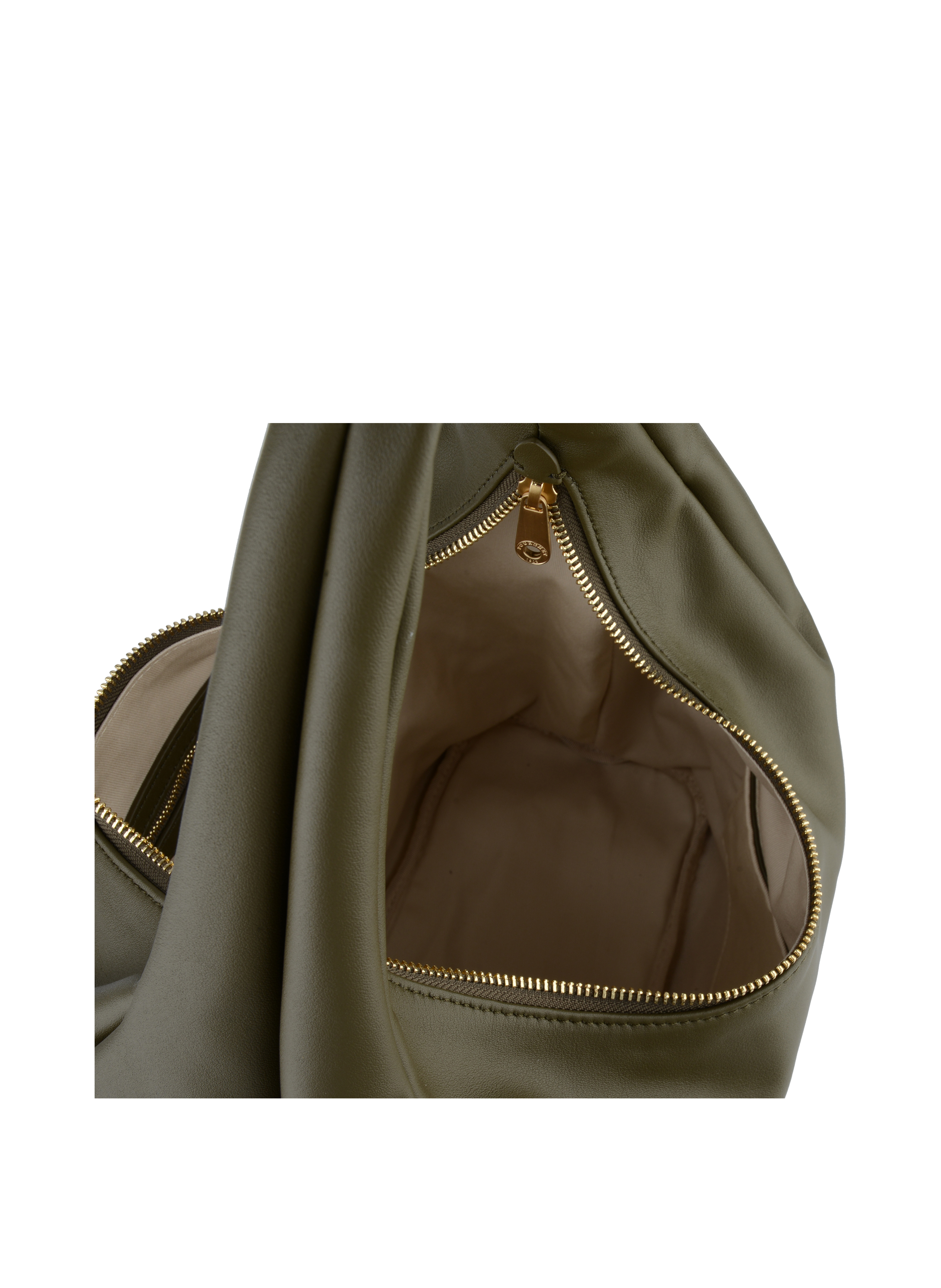 Calfskin leather shoulder bag Khaki