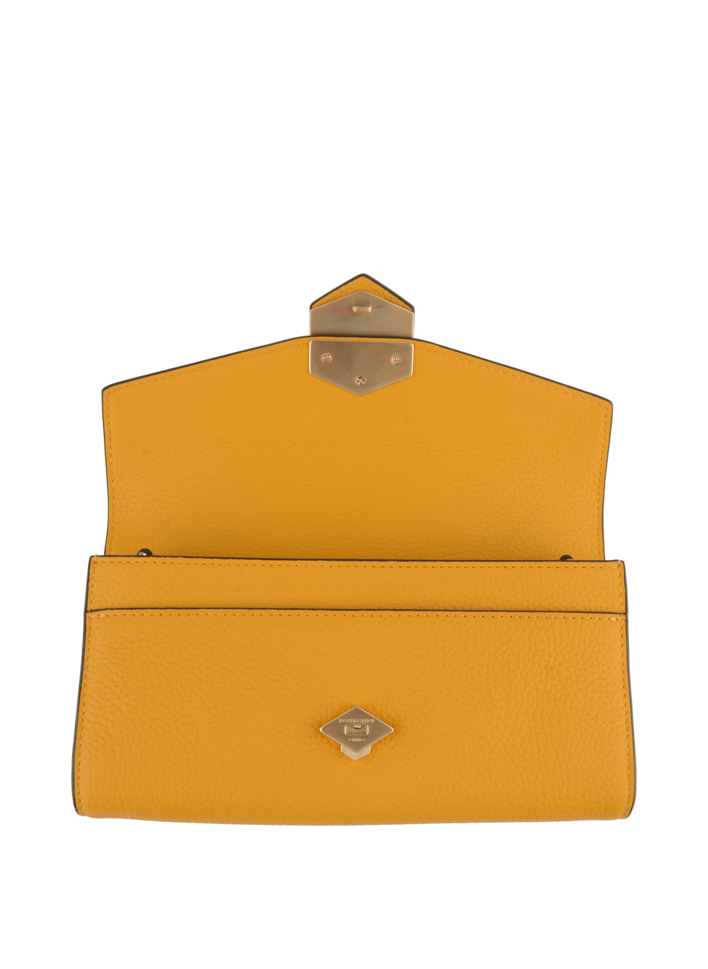 Calfskin leather shoulder bag POURCHET Orange