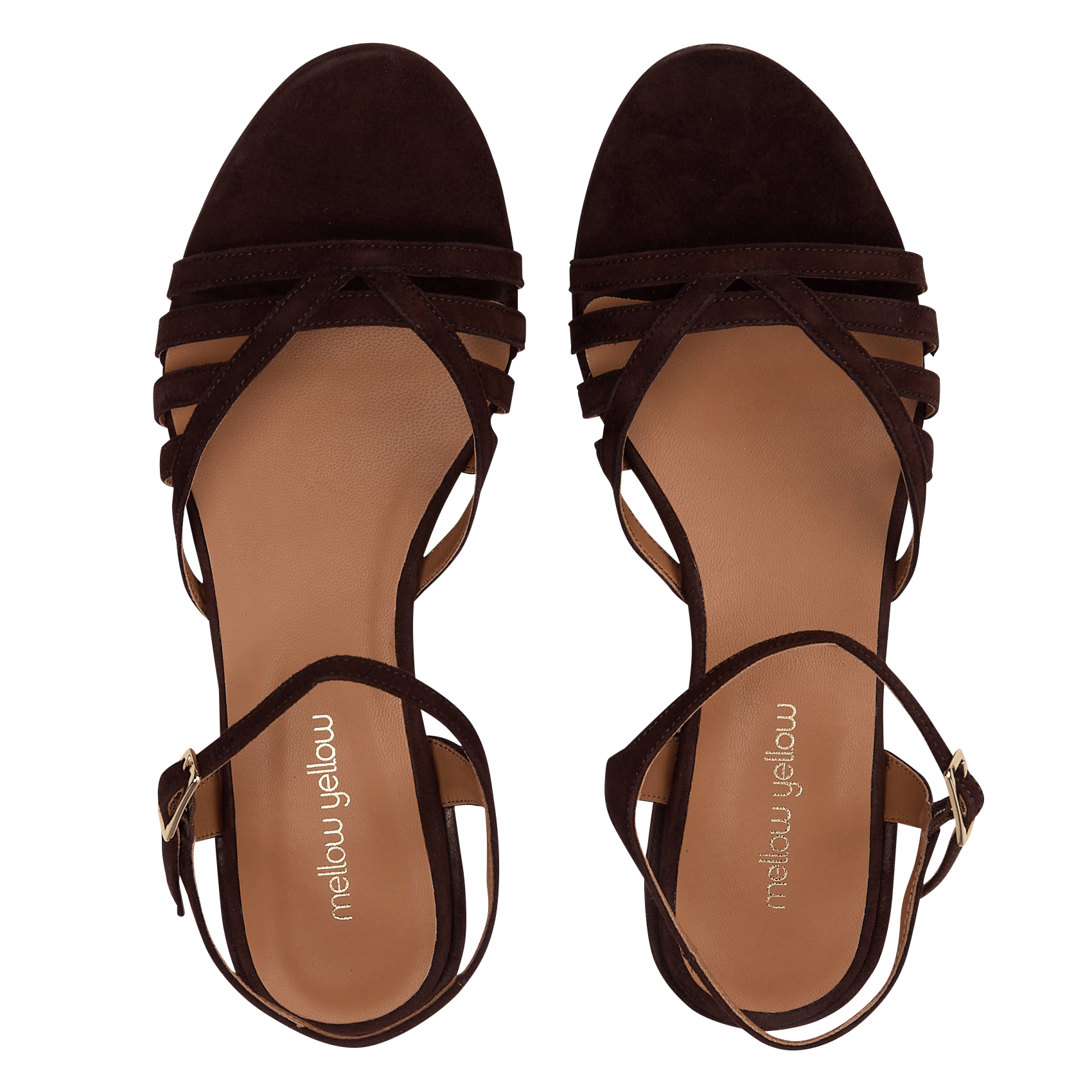 Aouda flat leather sandals MELLOW YELLOW Brown