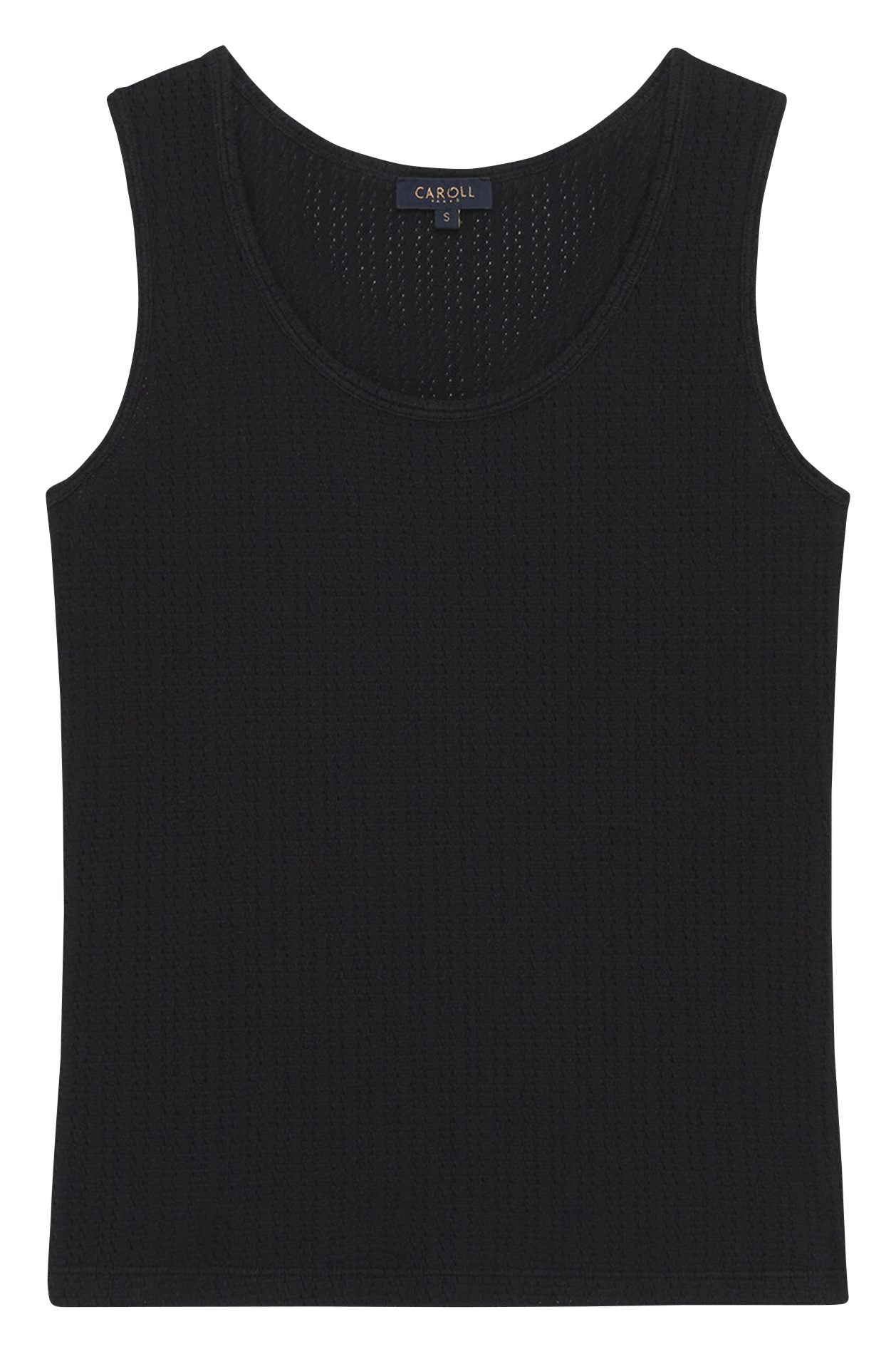 Débardeur col rond en coton CAROLL Noir