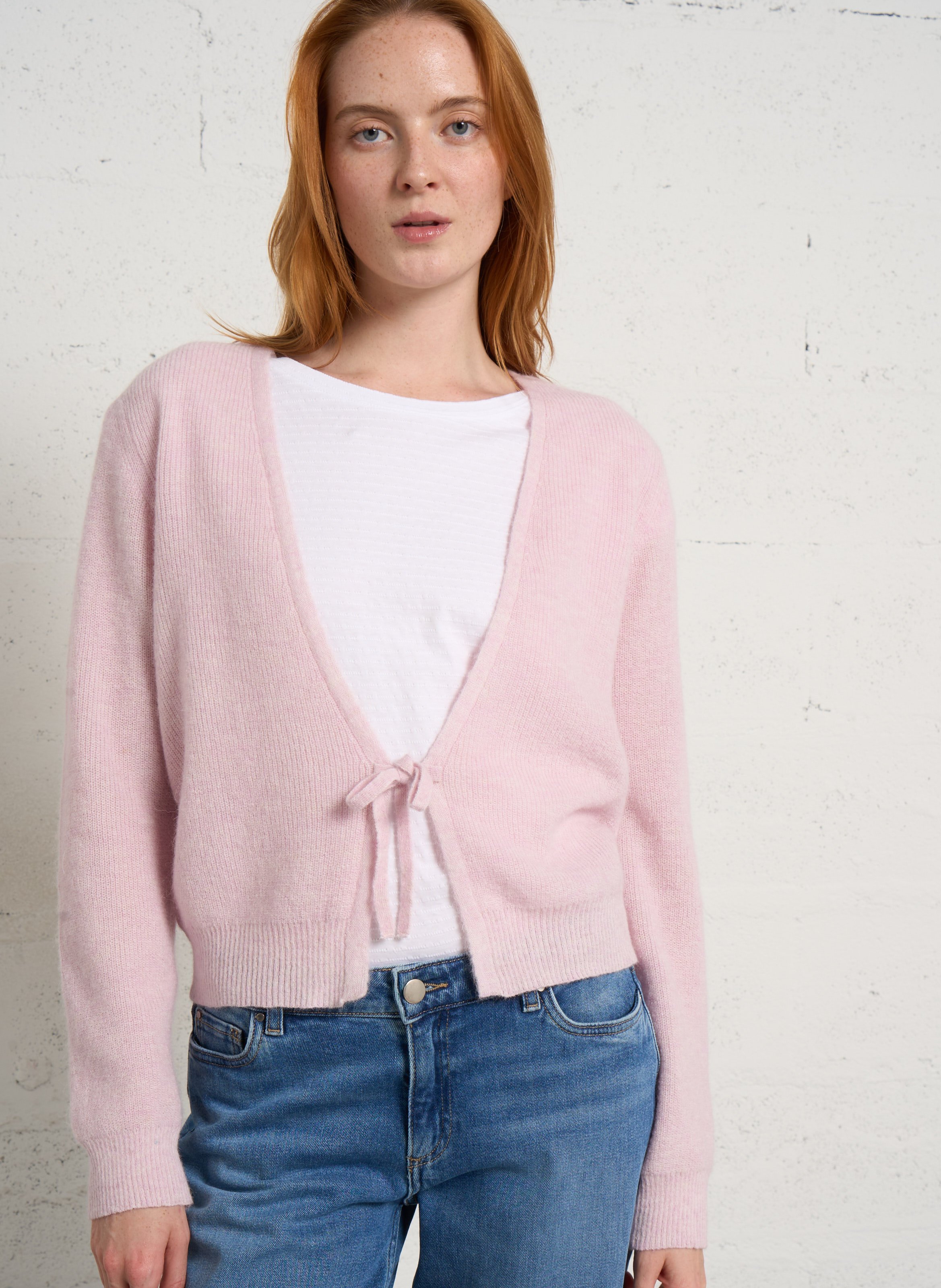 Cardigan van wolmix met V-hals MAISON 123 Roze