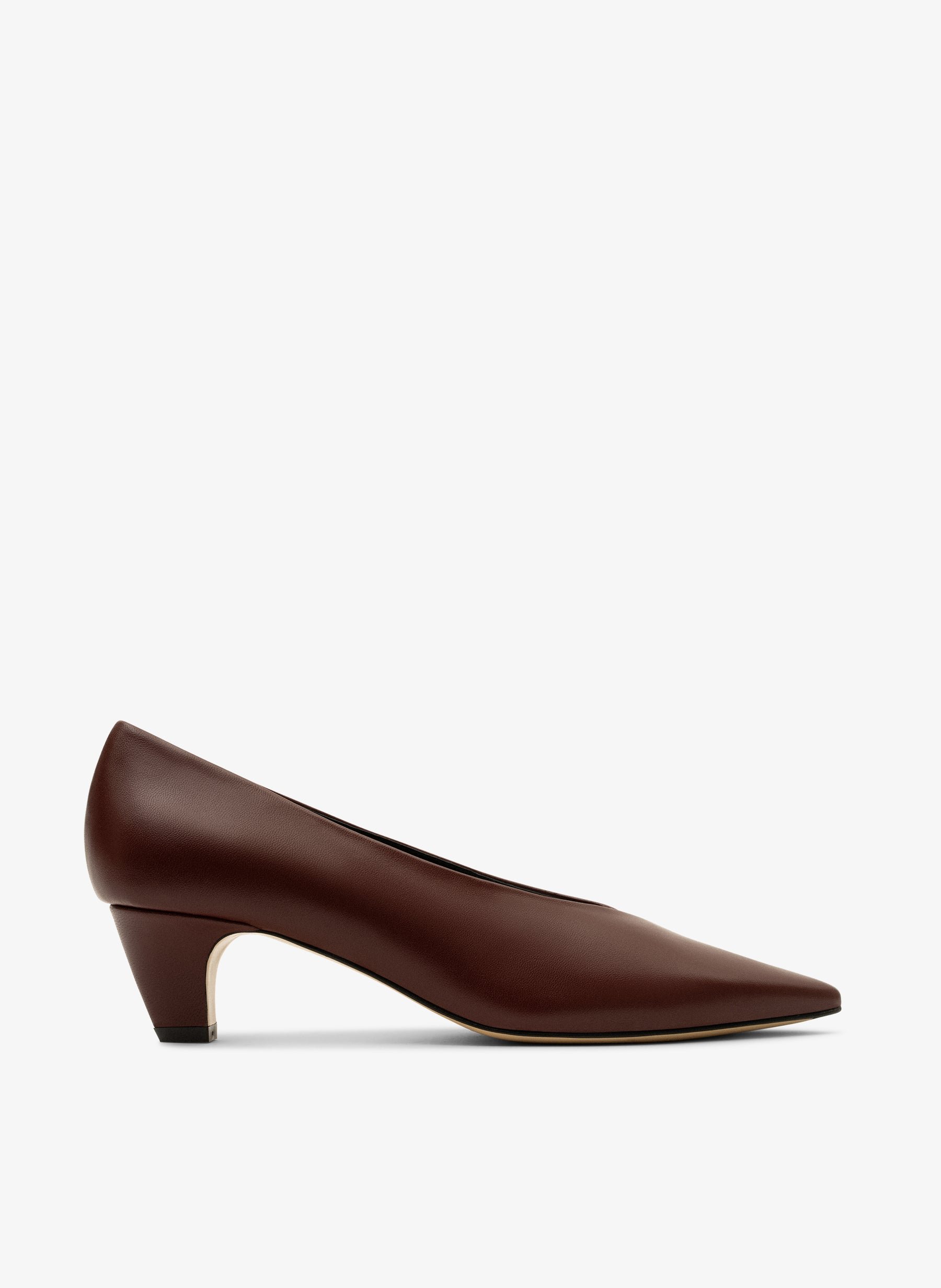 Escarpins en cuir nappa bordeaux PARALLELE PARIS Rouge
