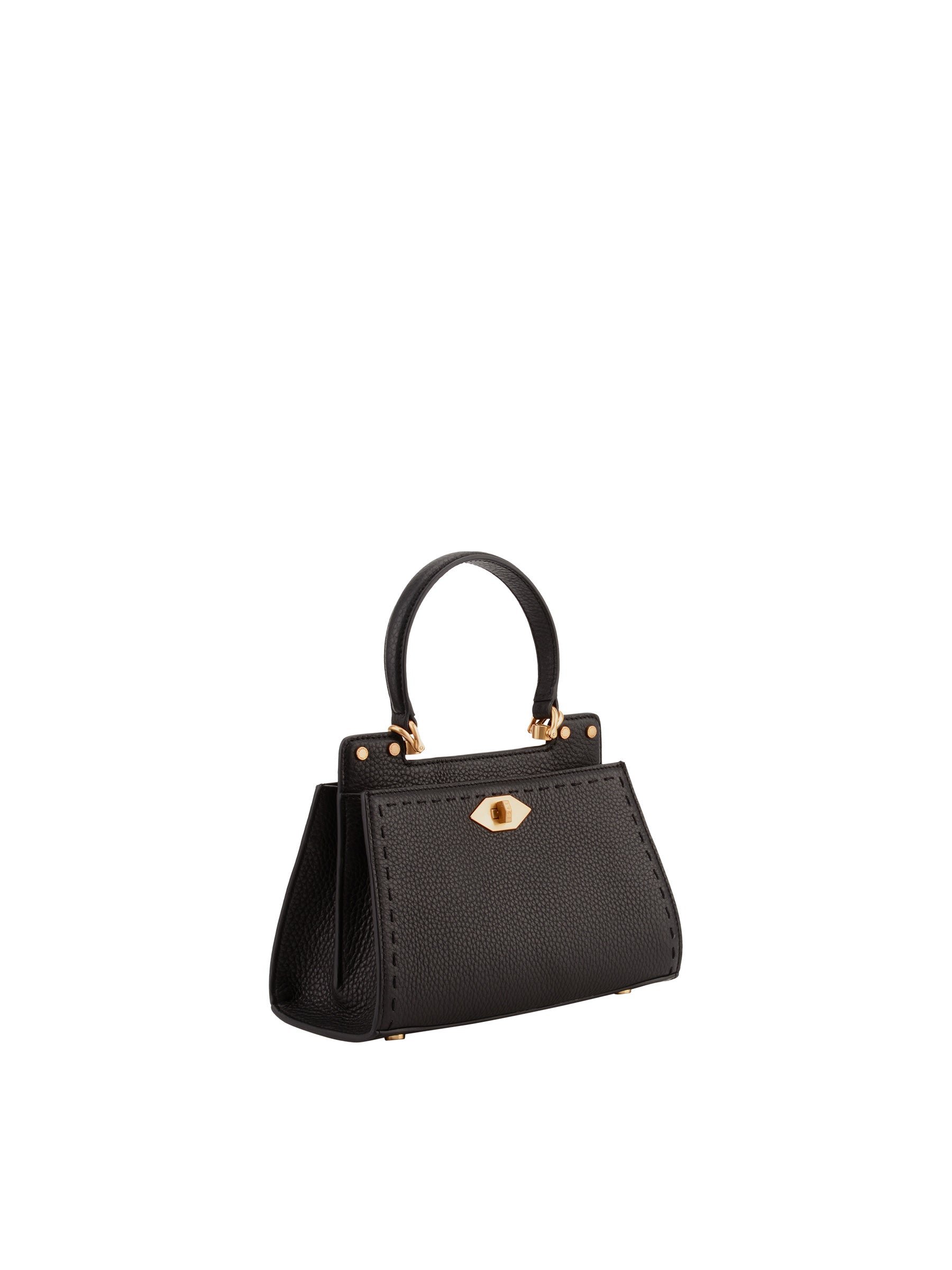 Sac porté main en cuir de vachette POURCHET Marron