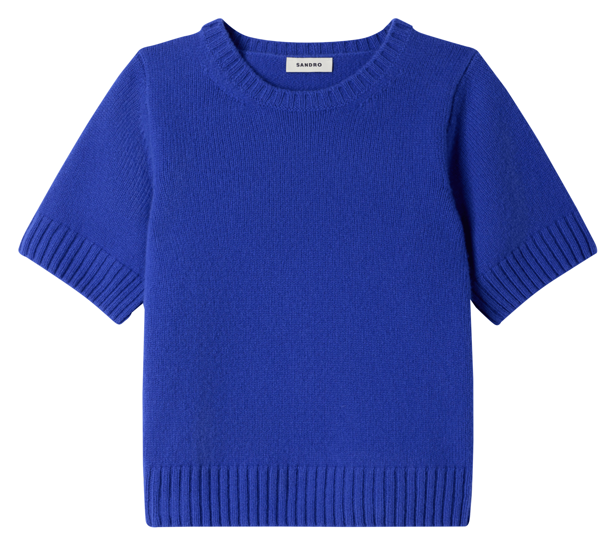 Pull droit en laine SANDRO Bleu