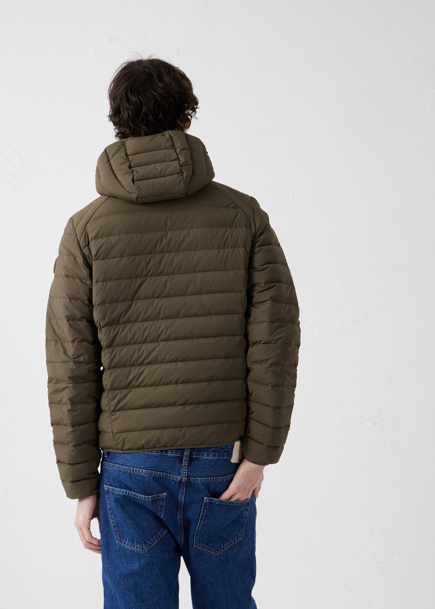 Frantz lightweight stretch hooded down jacket JOTT Green