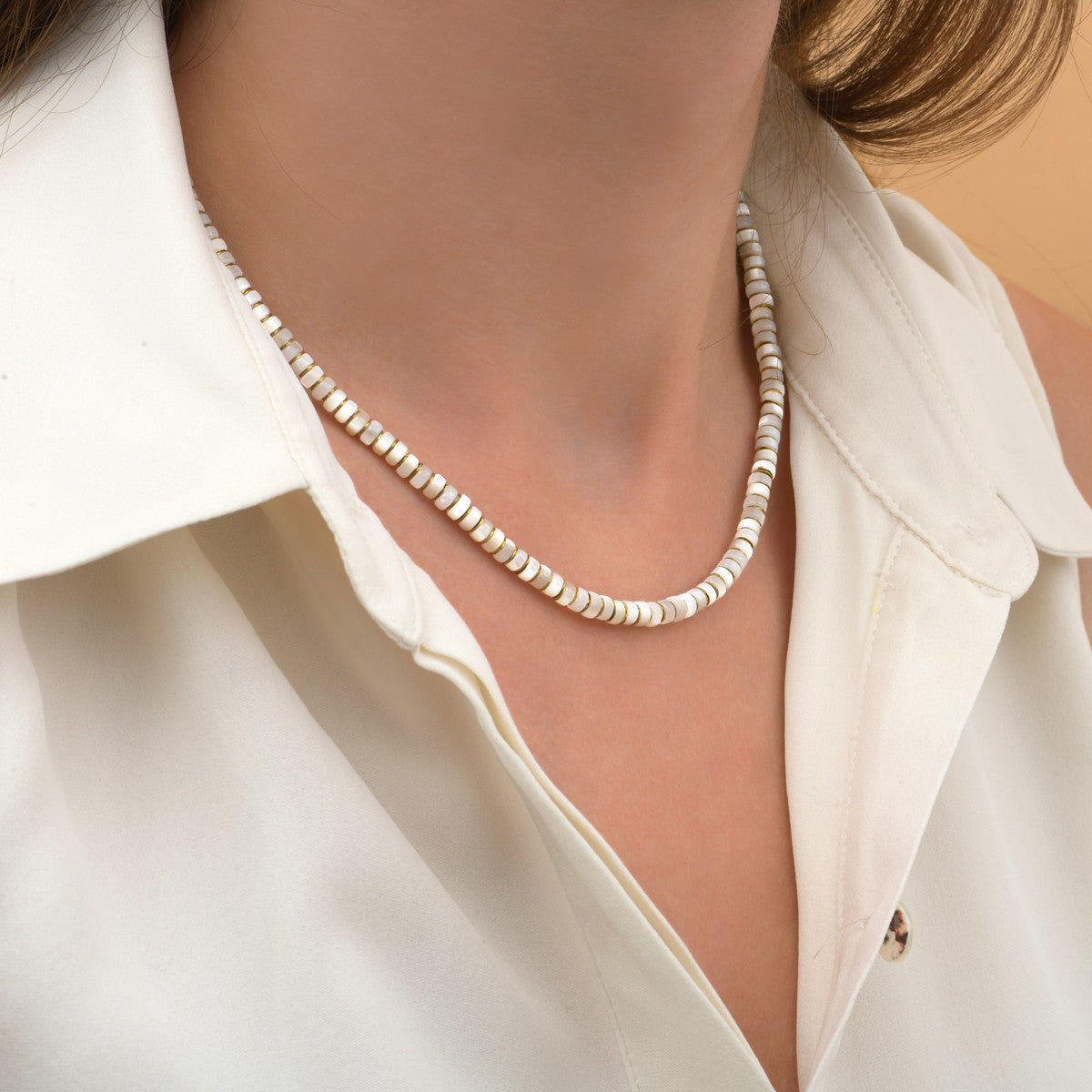 Necklace SATELLITE PARIS White
