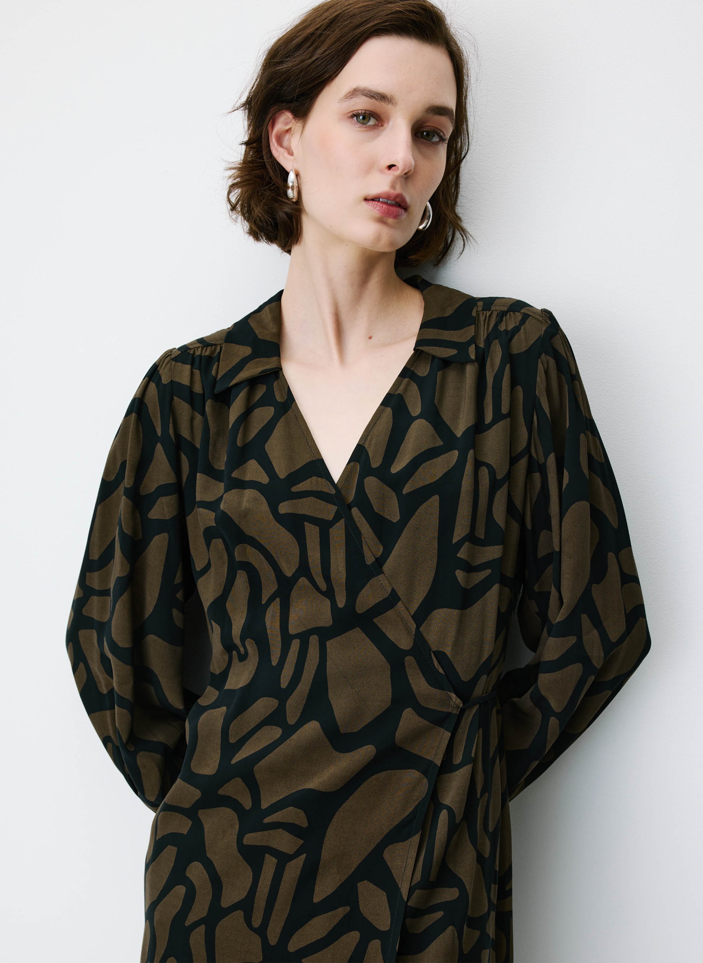 Robe courte portefeuille imprimée GRACE ET MILA Vert