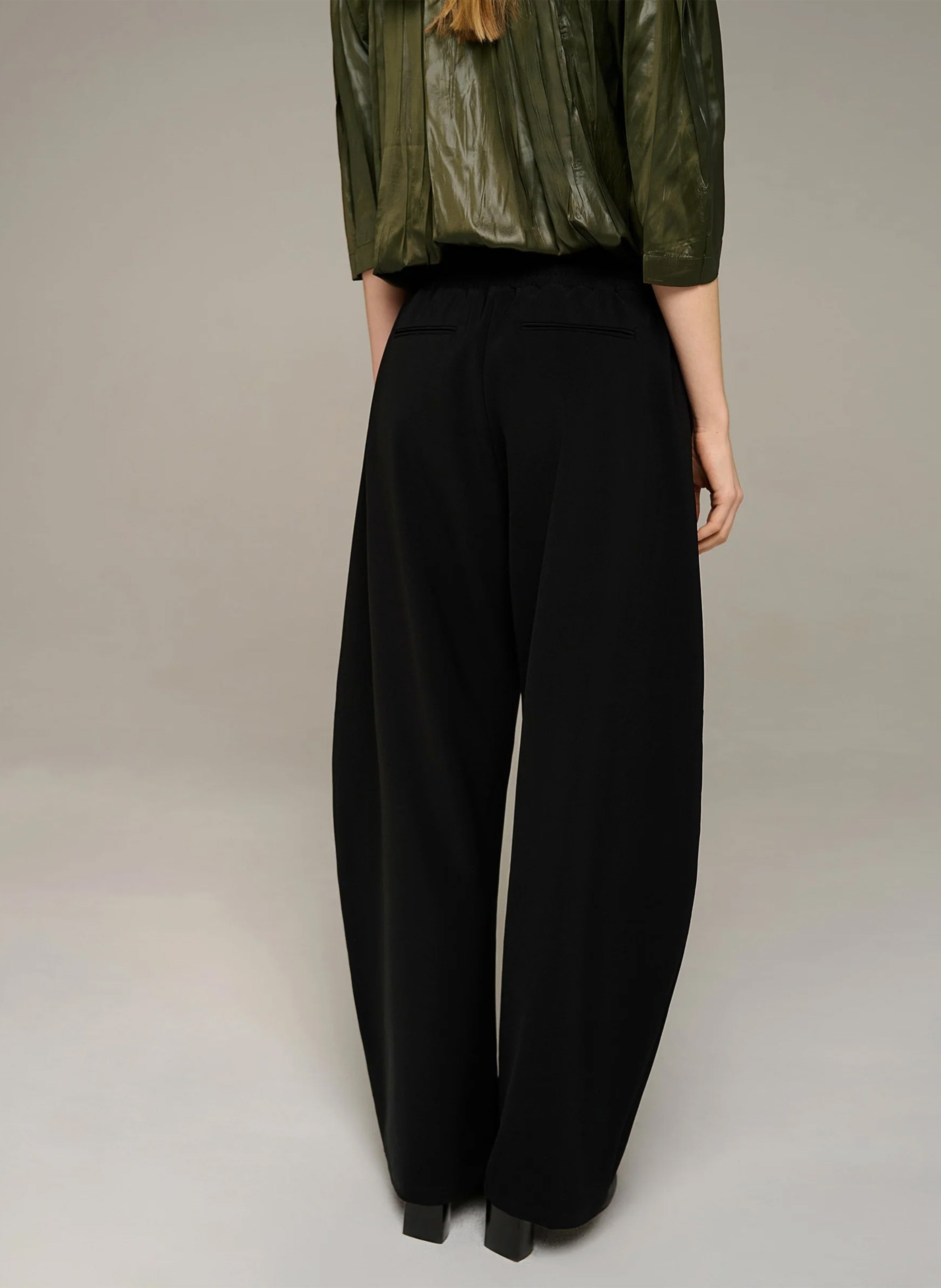 High-waisted barrel pants COTELAC Black