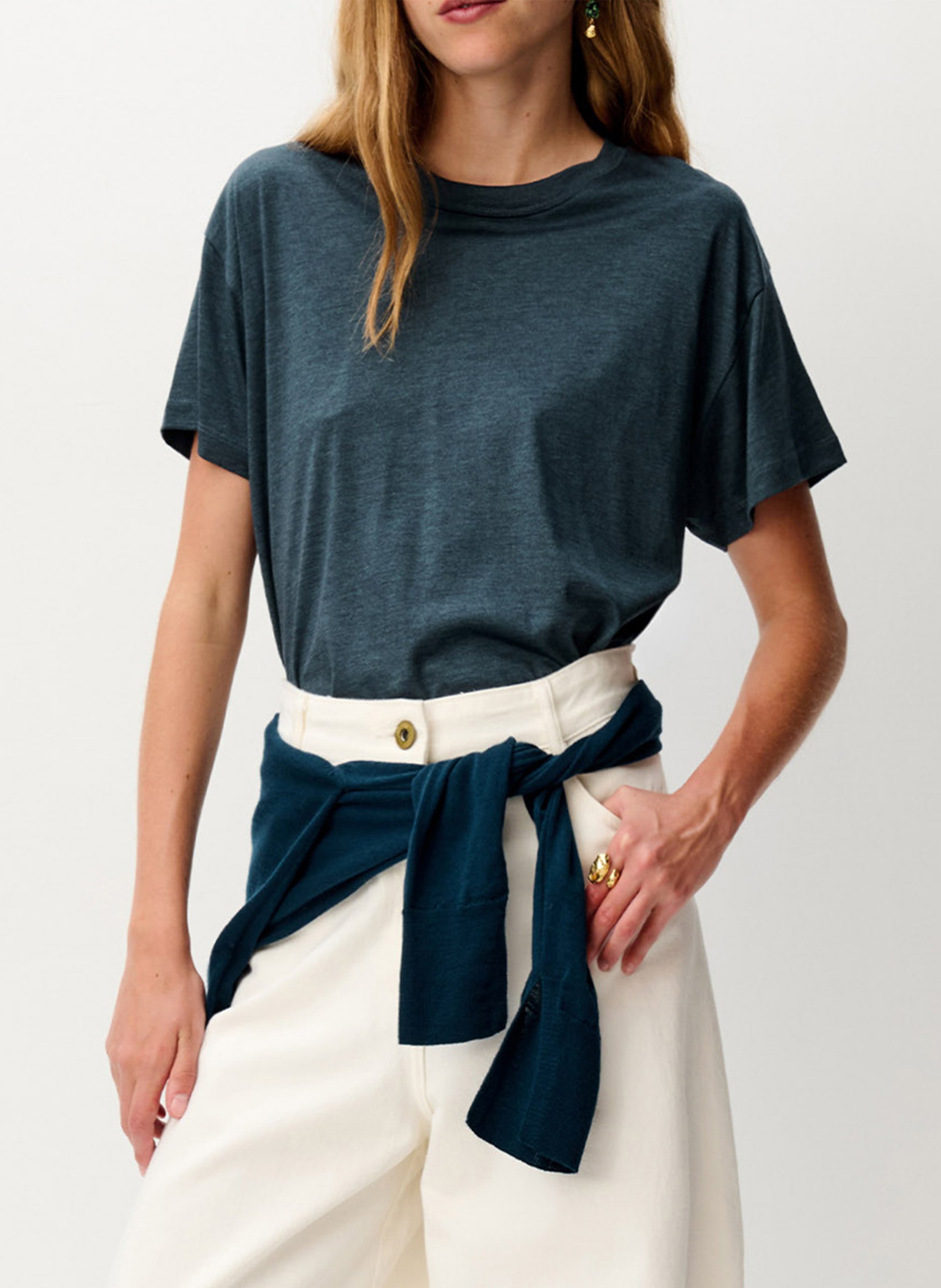 Tee-shirt oversize col rond SESSUN Bleu