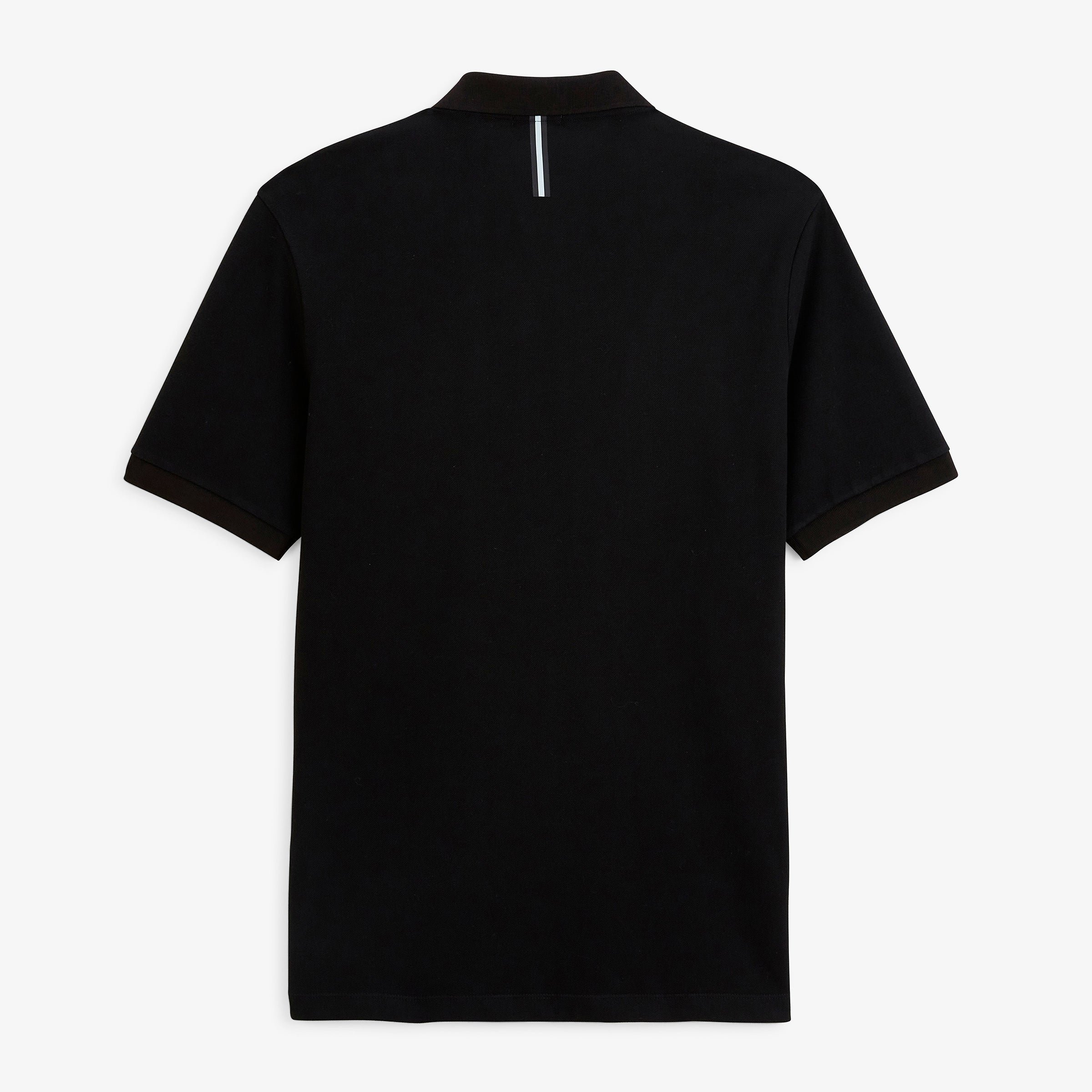 Short-sleeved cotton piqué polo SERGE BLANCO Black