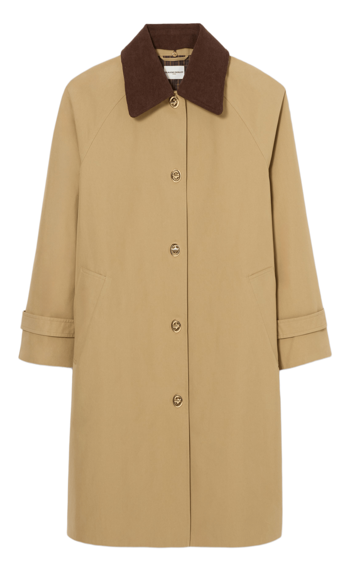 Rechte trenchcoat | katoenblend CLAUDIE PIERLOT Beige