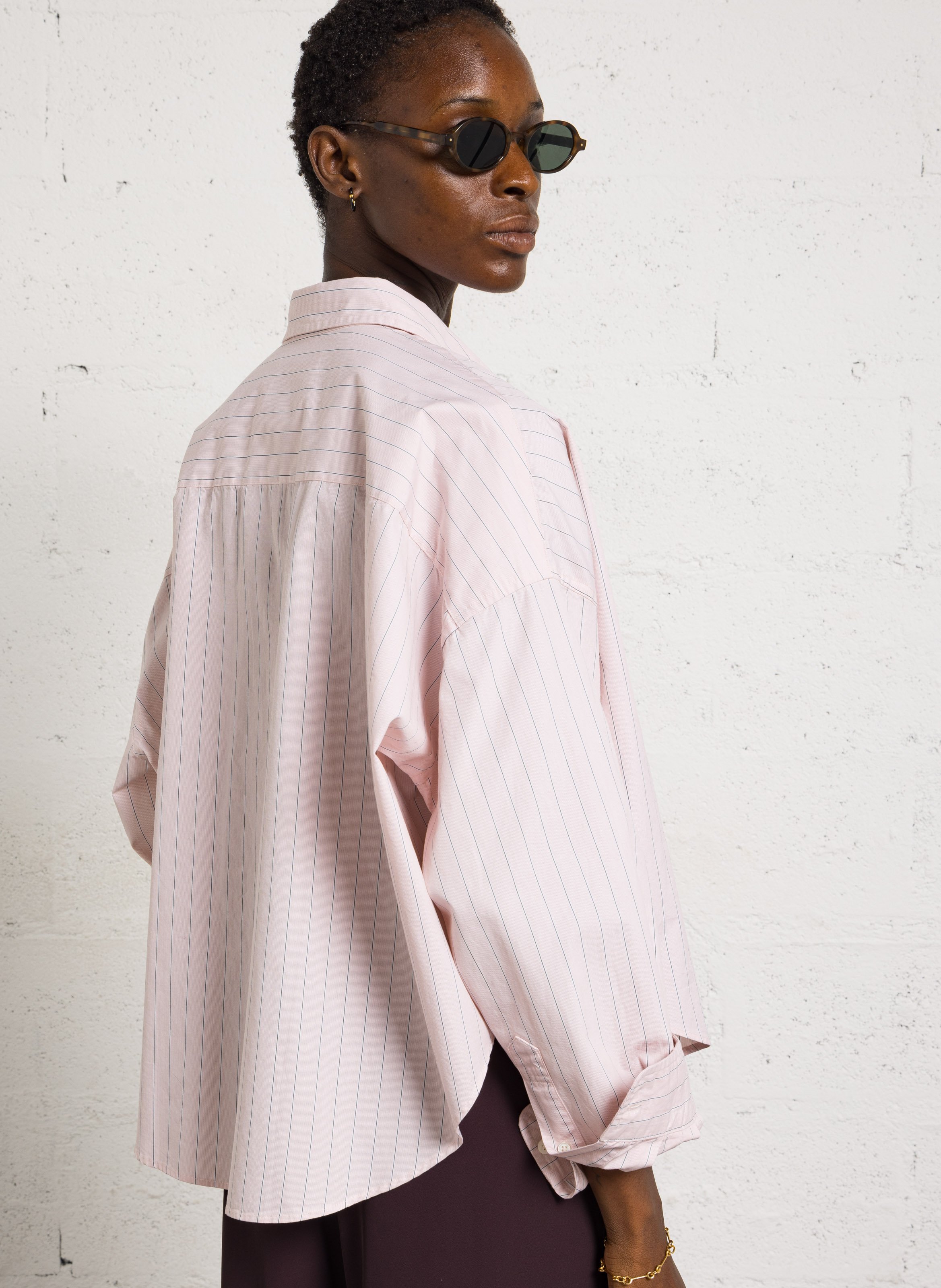 Oversized round neck striped cotton shirt BELLEROSE Stripes