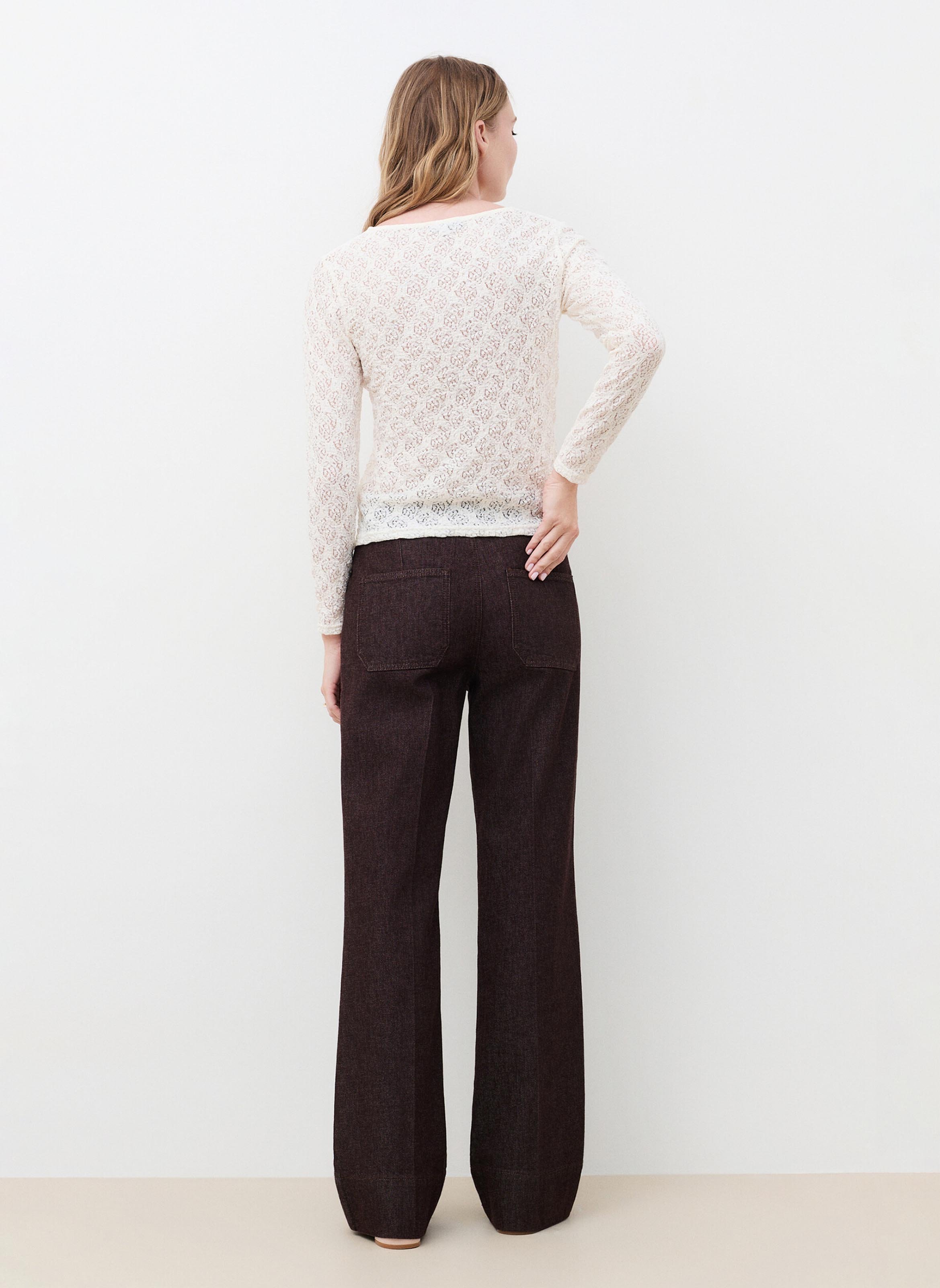 Rundhalsausschnitt T-Shirt mit taillierter Passform CAROLL Beige