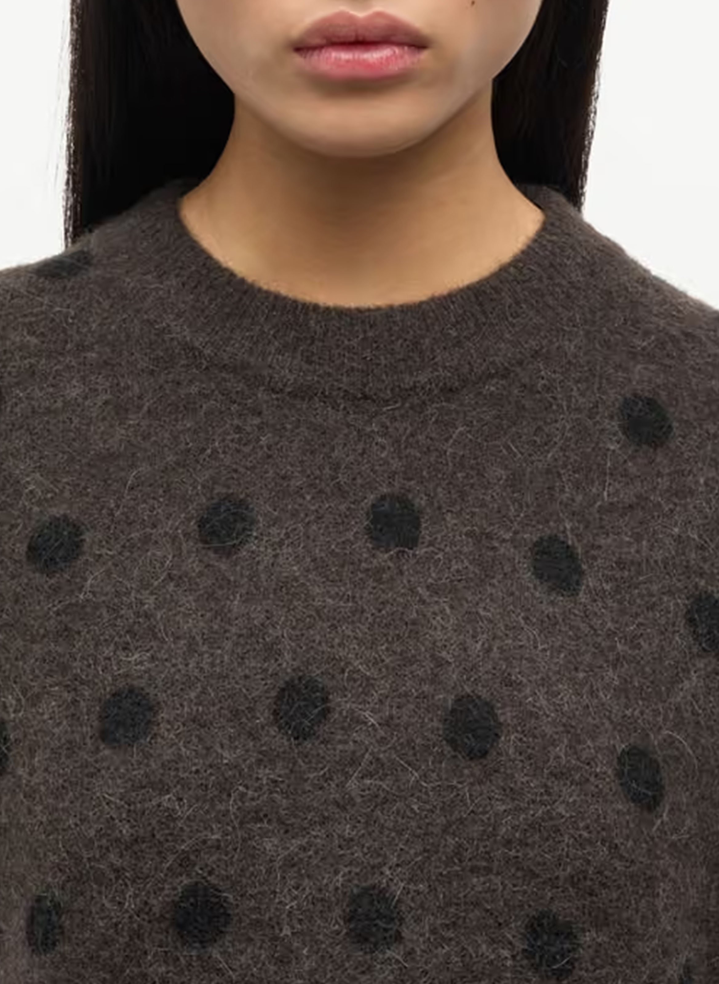 Round-neck wool-blend sweater | Grey SAMSOE SAMSOE Women