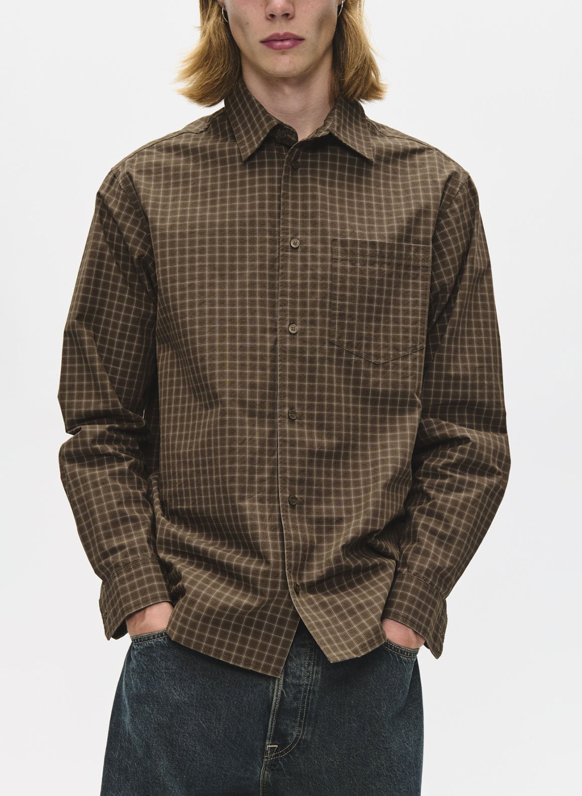Straight cotton shirt WOOD WOOD Brown