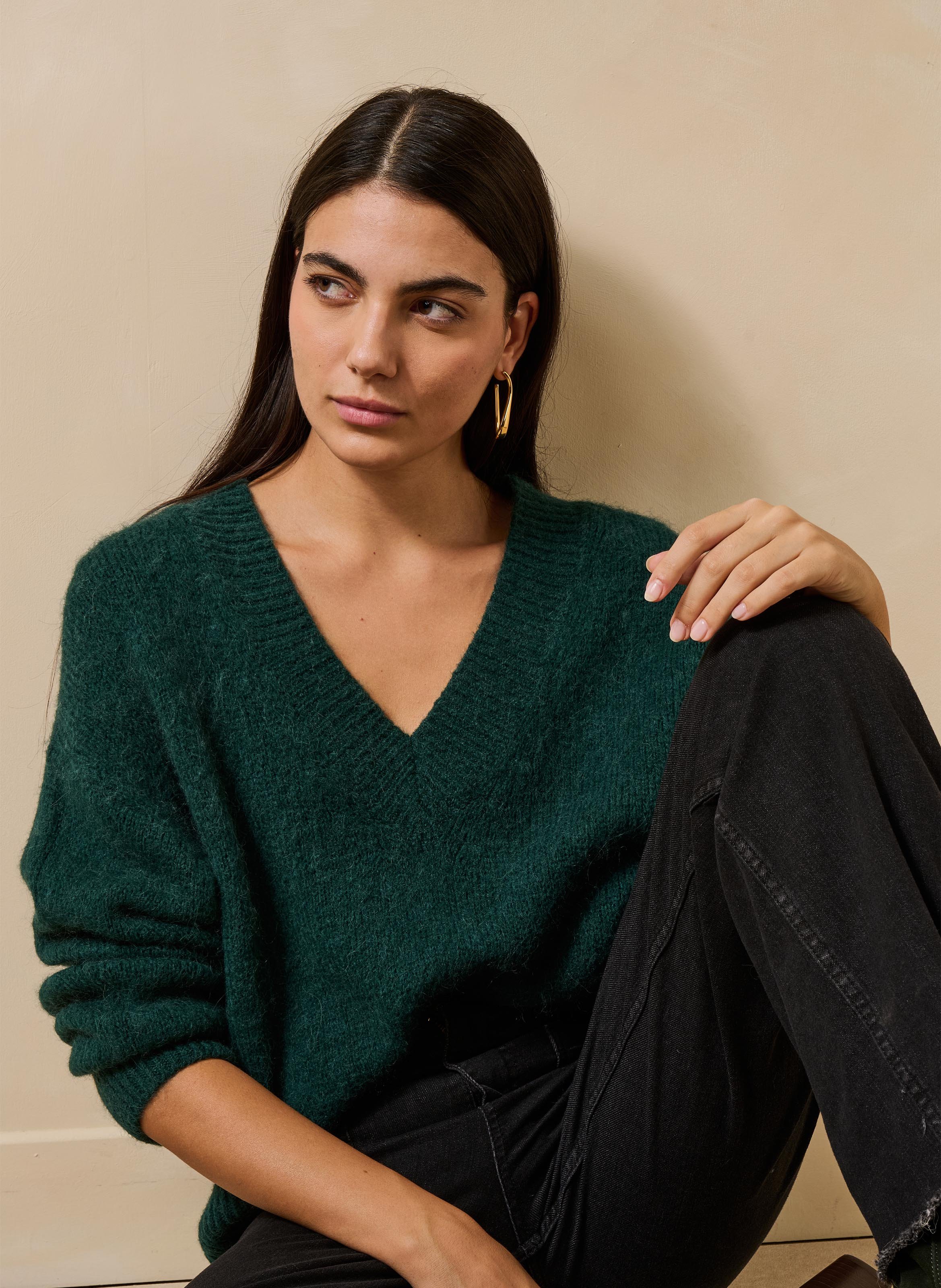 Loose-fit V-neck sweater LA FEE MARABOUTEE
