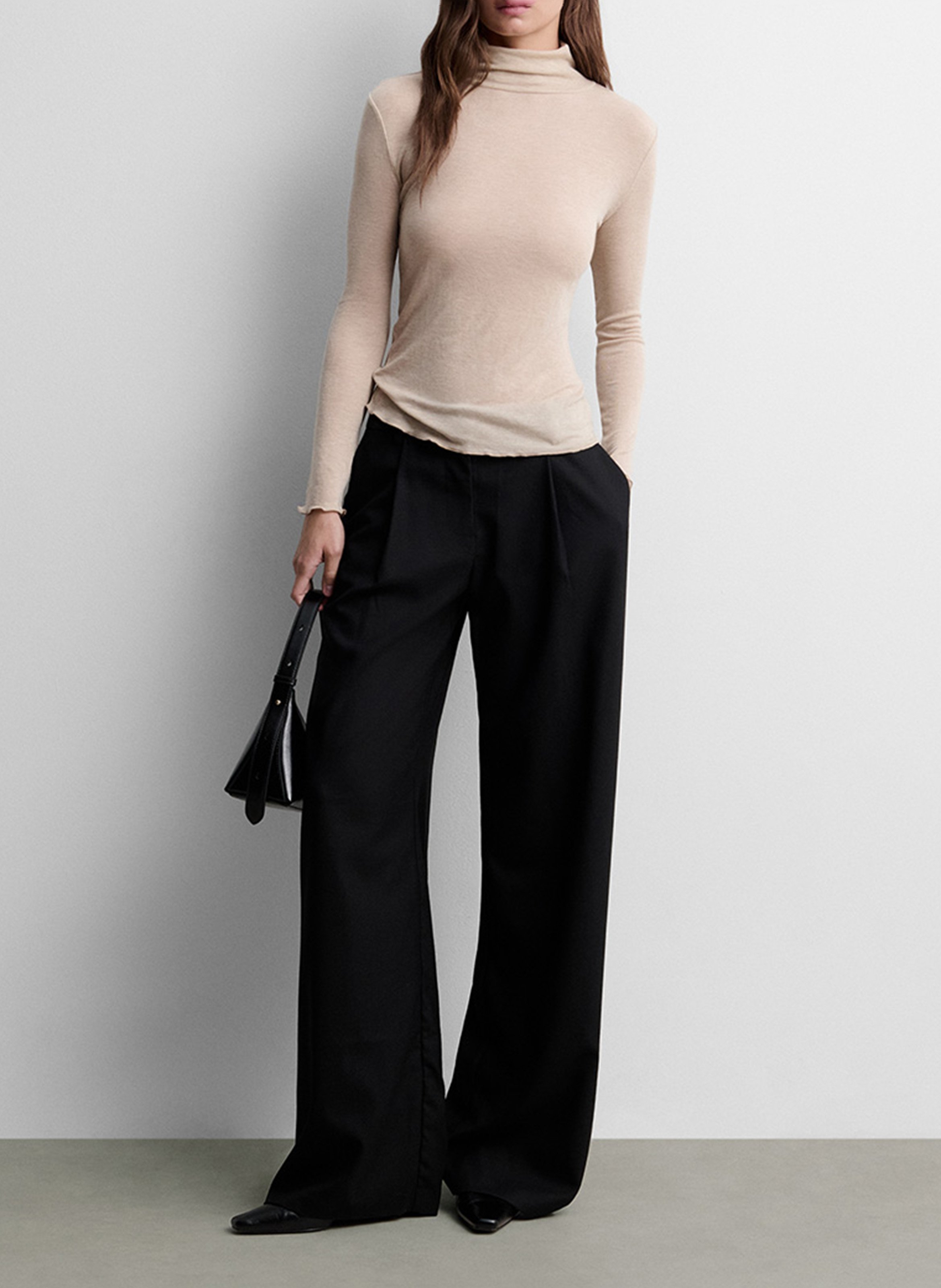 Plain high-neck top SIMORRA Beige