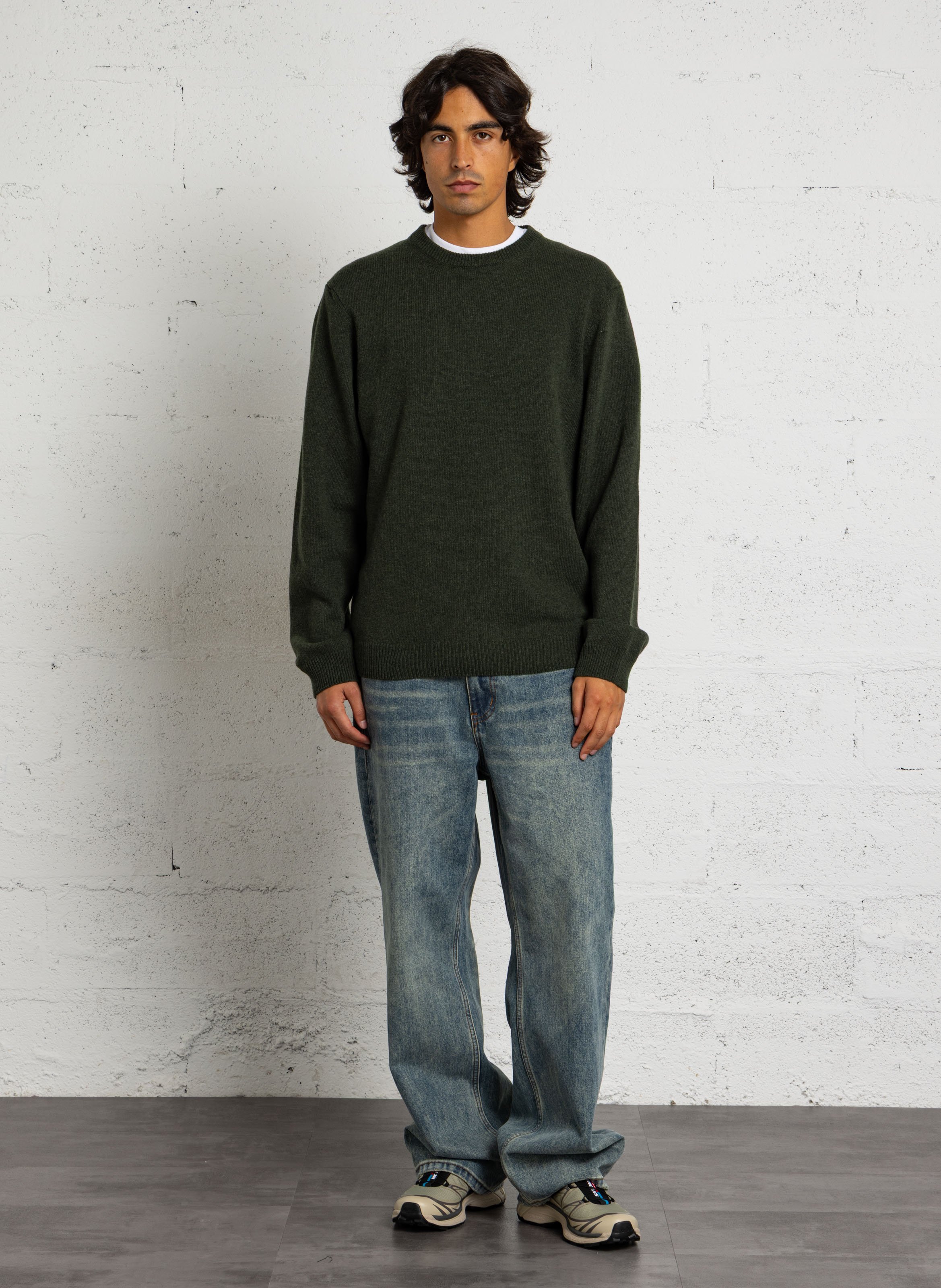 Pull col rond en laine mélangée CASUAL FRIDAY Beige