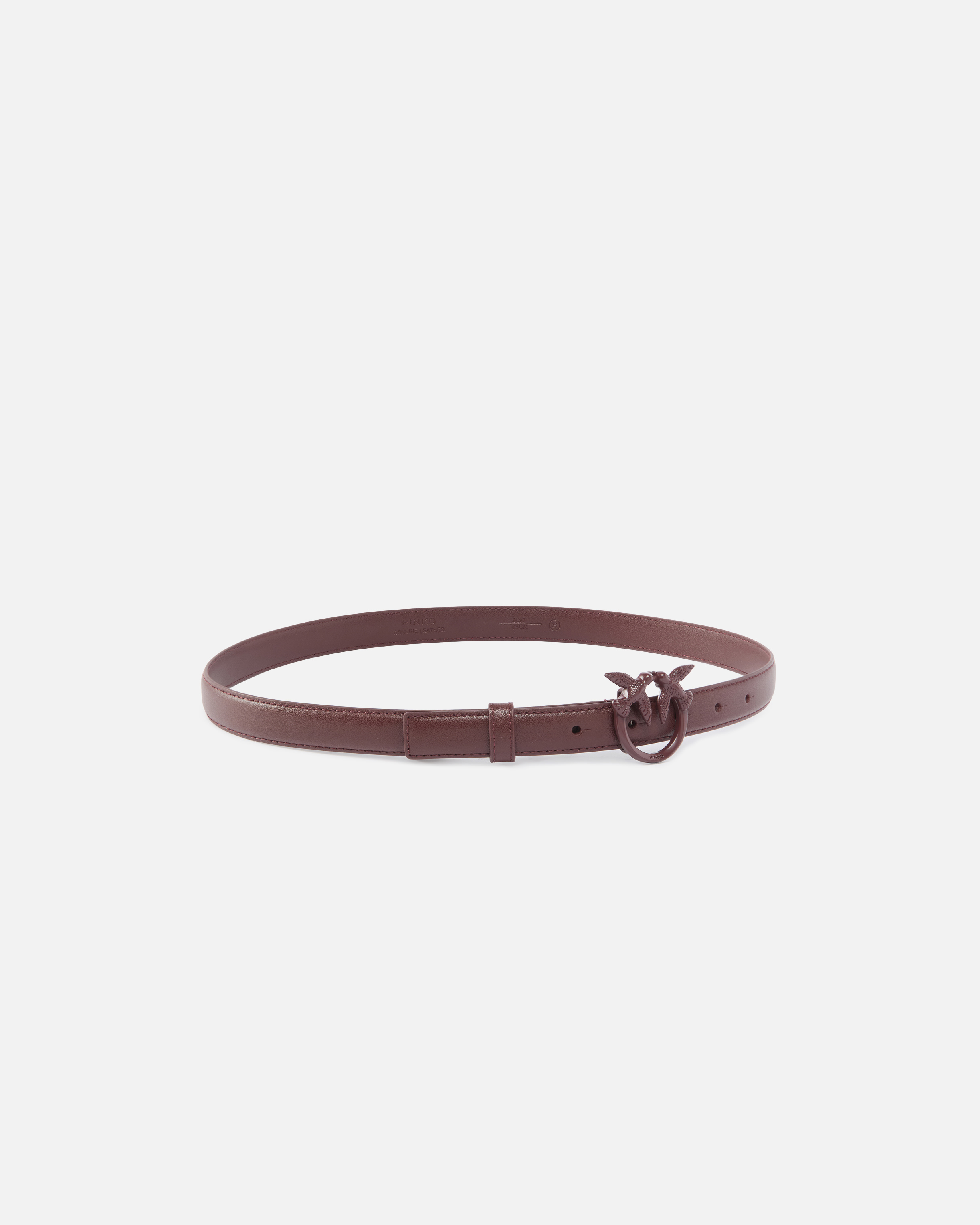 Fine ceinture love birds en cuir color block 2cm PINKO Rouge