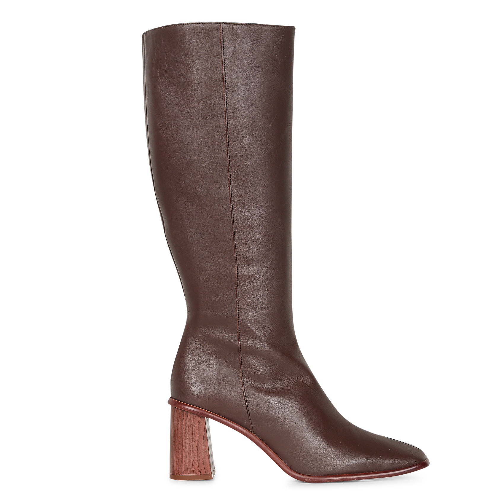Leren Laarzen Met Hak Coffee Brown Alohas - Dames | Place des Tendances