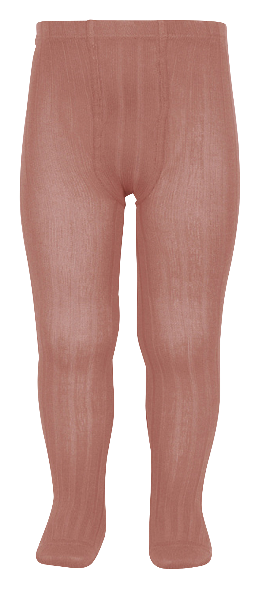 Strumpfhose aus geripptem Baumwoll-Mix  Terracota