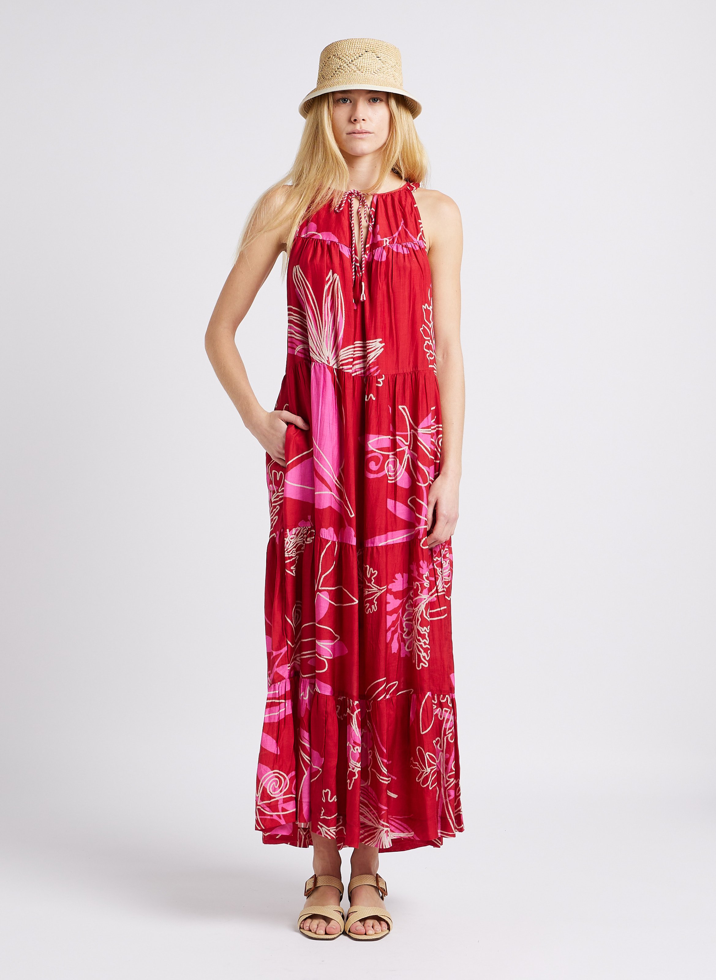 Lackleder-Sandalen RIVECOUR Beige