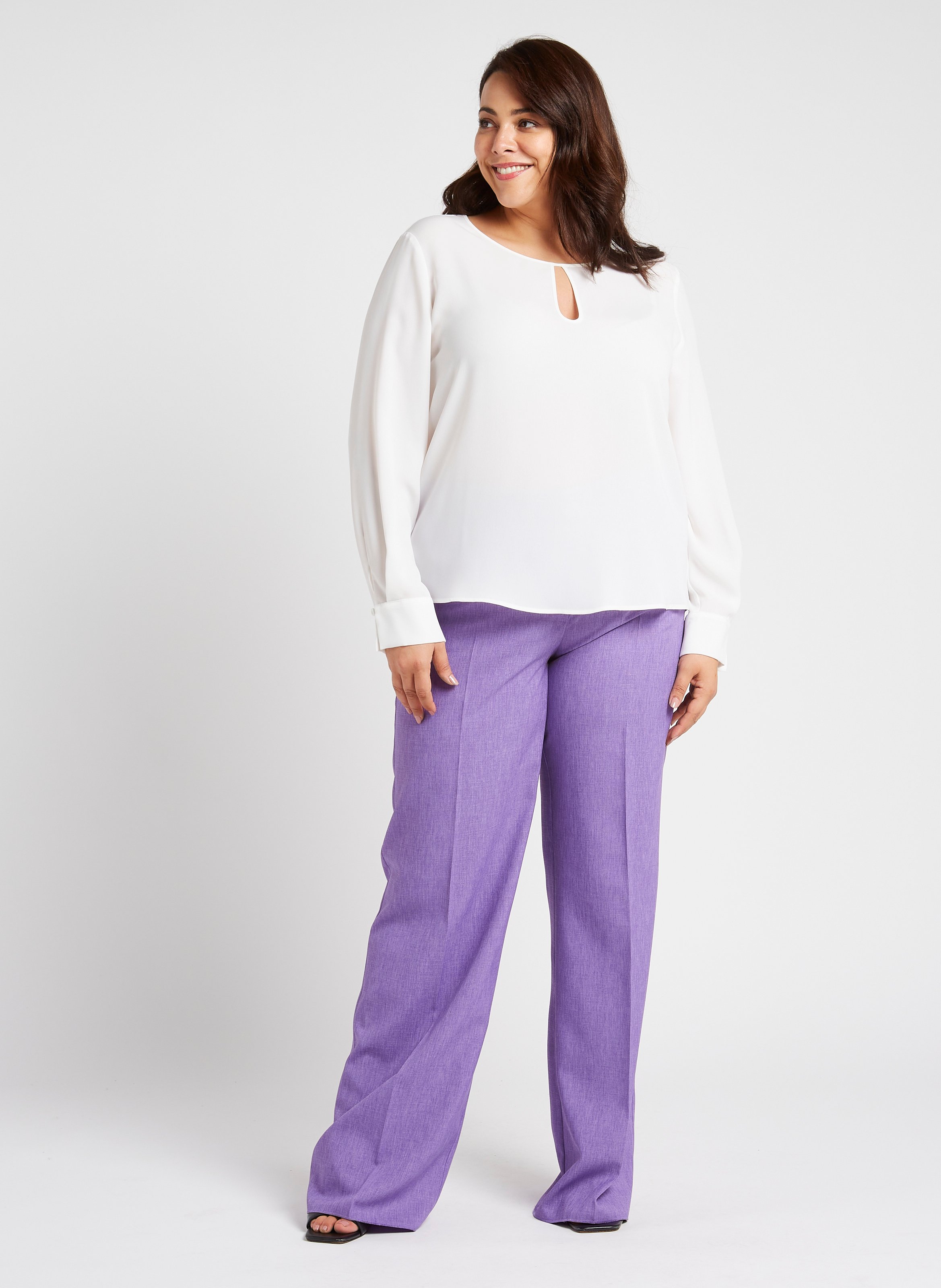 Straight round-neck jacket PERSONA by Marina Rinaldi White