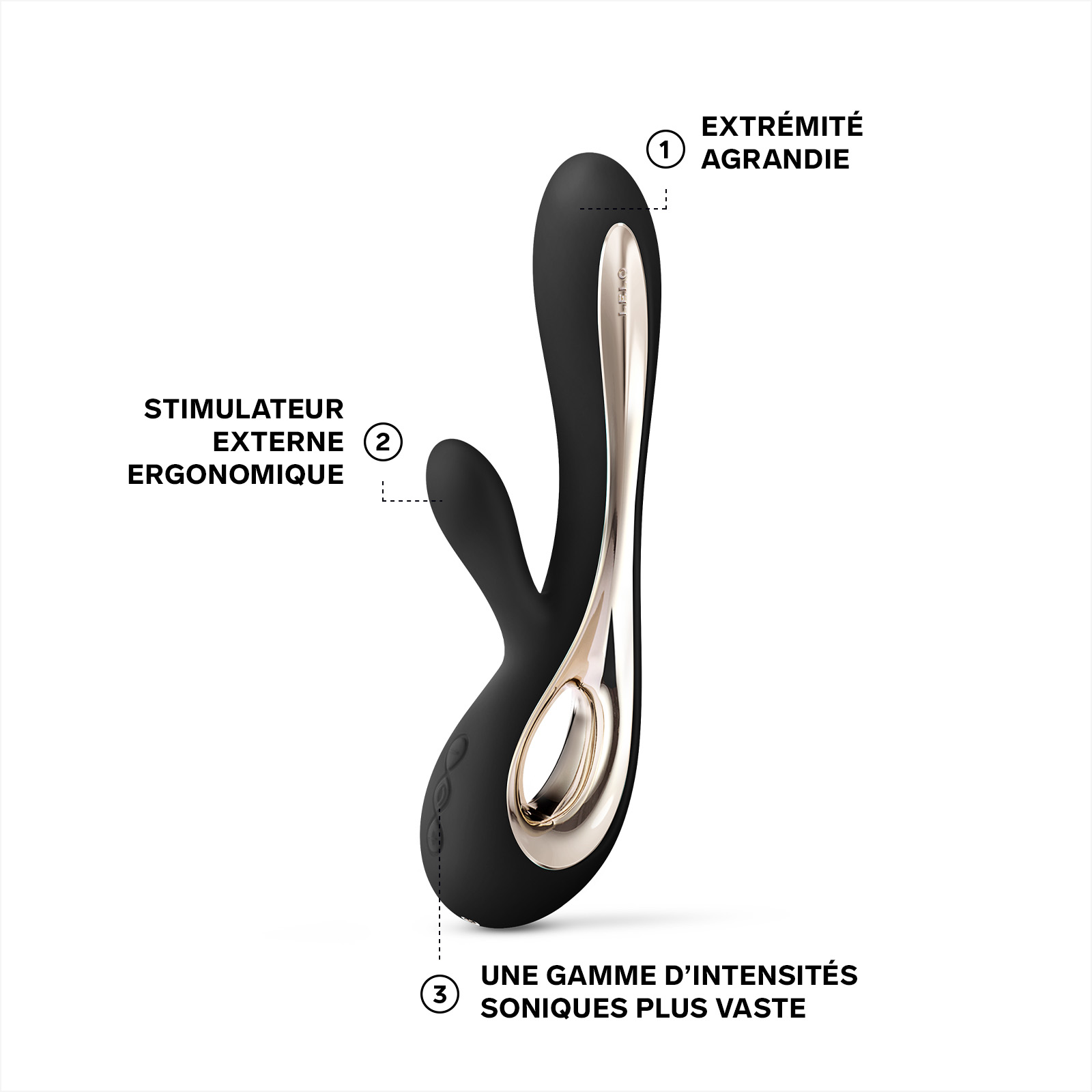 Clitoral stimulator and G-spot rabbit vibrator LELO Noir