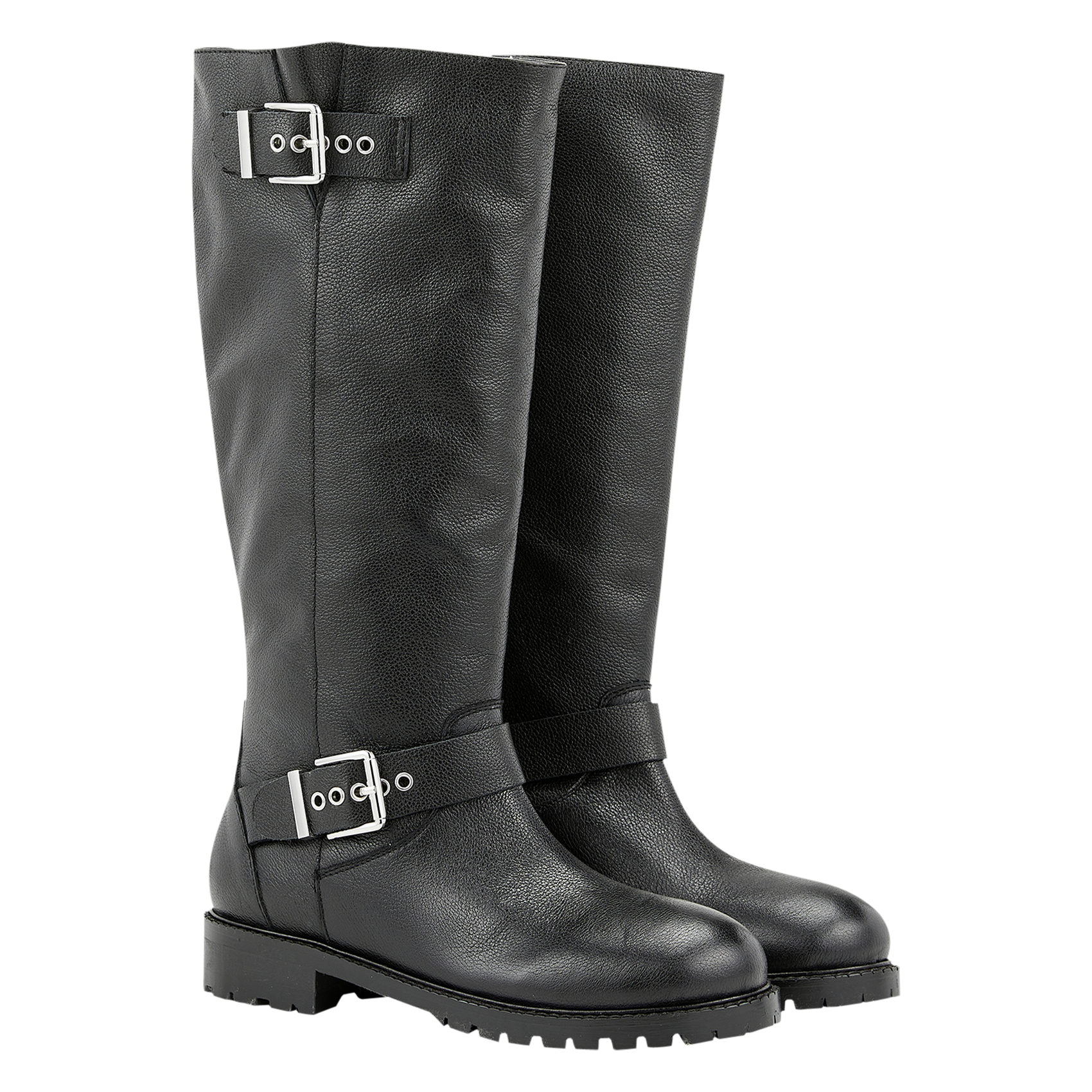 Bottes crantées en cuir COSMOPARIS Noir