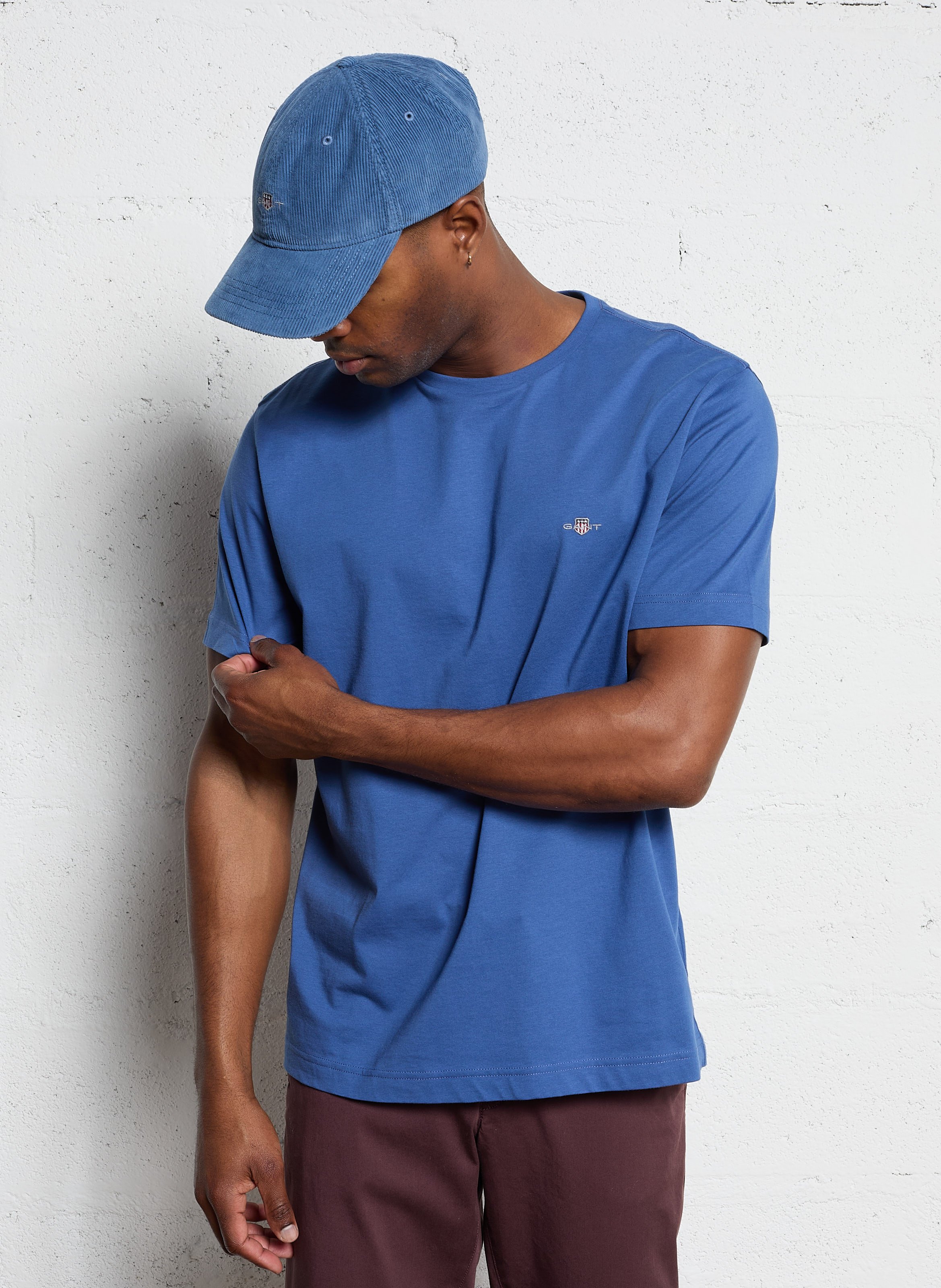 Round-neck cotton T-shirt GANT Blue