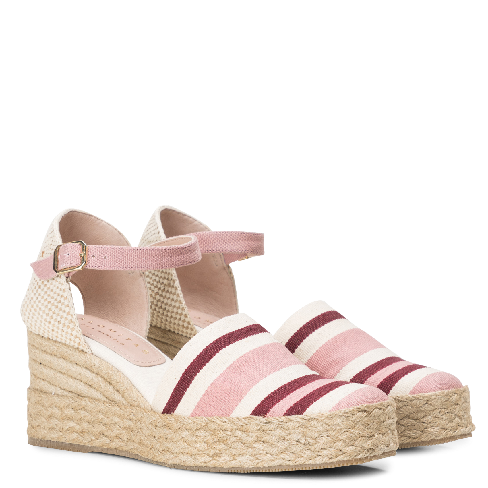 Espadrilles compensées en textile  Rose