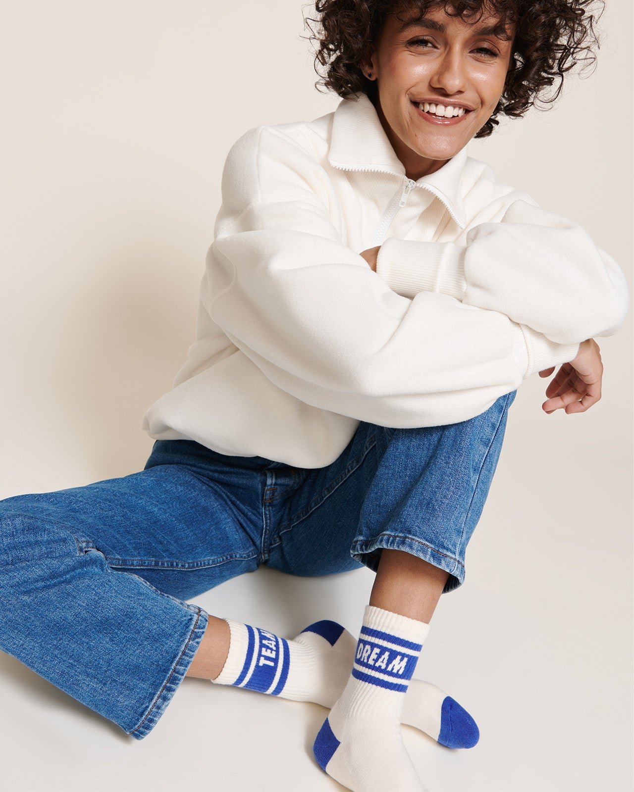 Les chaussettes love team EMOI EMOI White