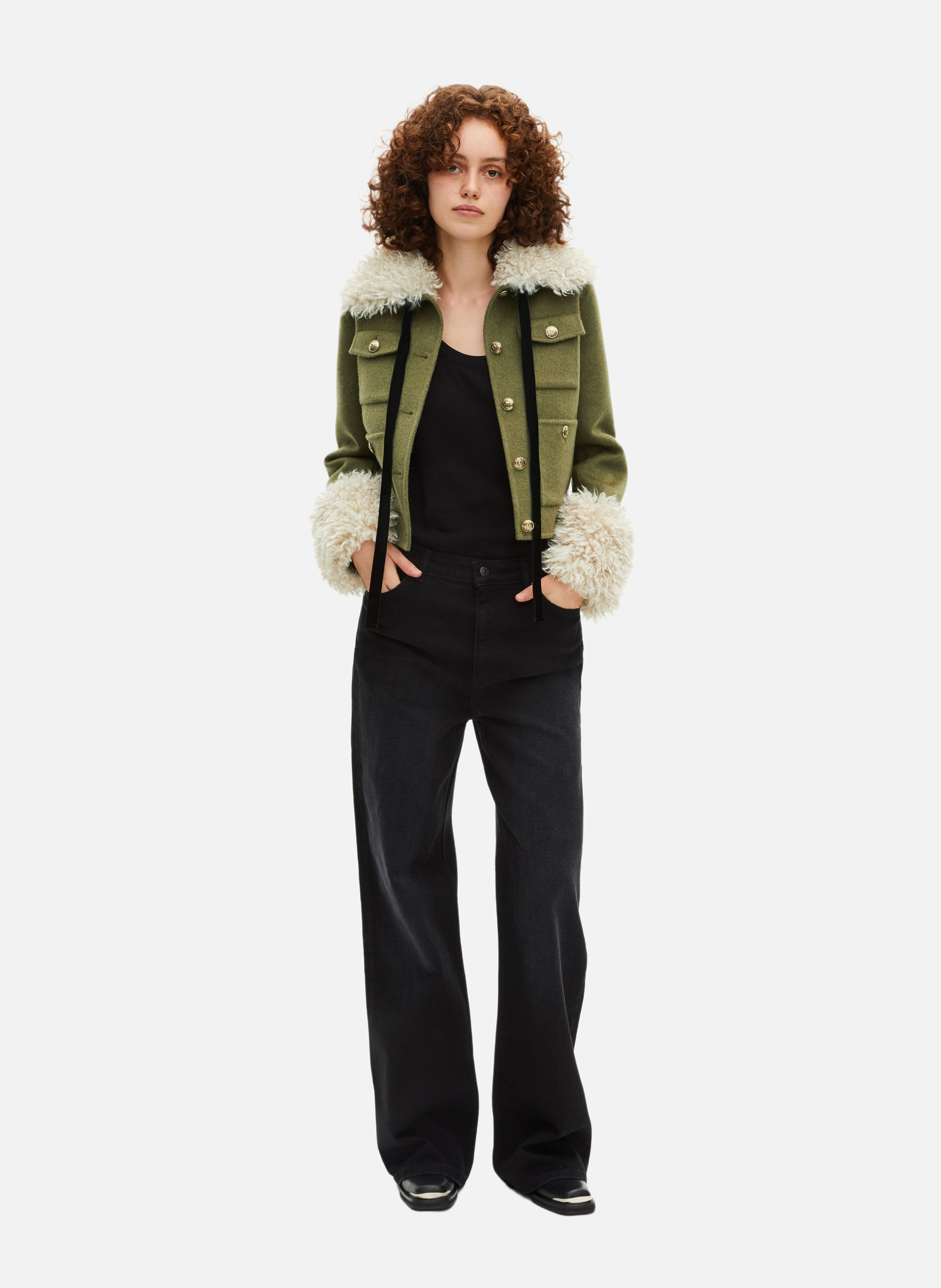 Sherpa collar jacket THE KOOPLES Green