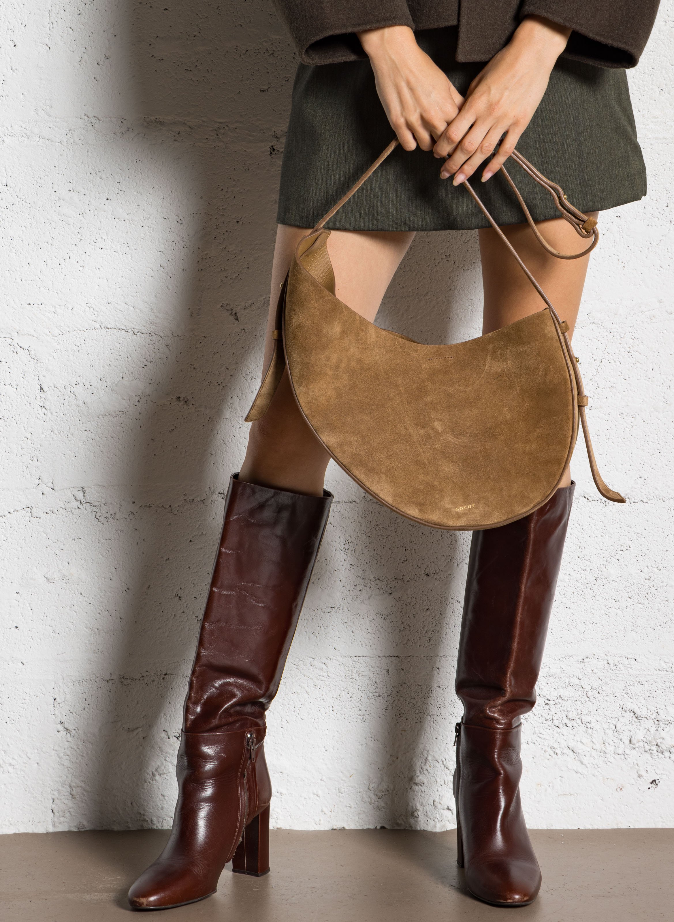 Dori leather shoulder bag SOEUR Brown