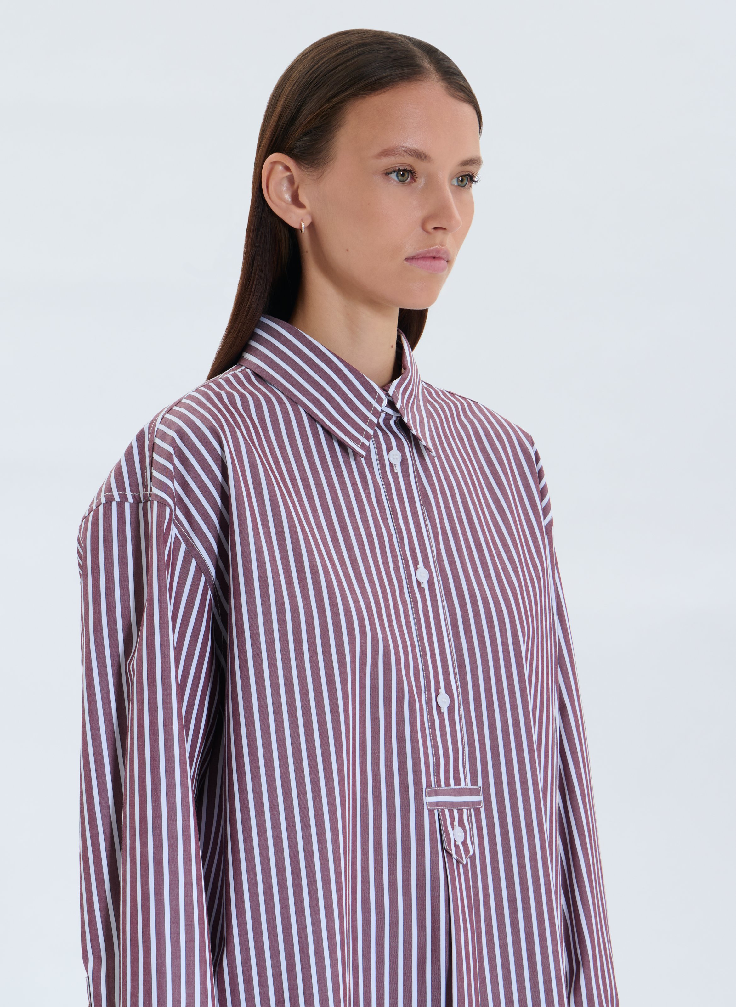 Blouse col classique en coton ZAPA Rouge