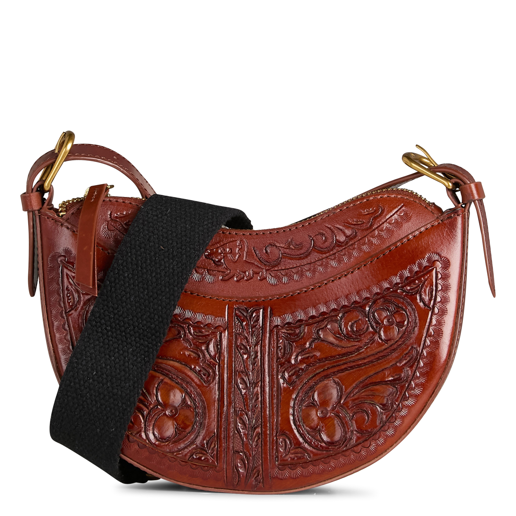 Leren schoudertas met motief in reliëf COTELAC Rood