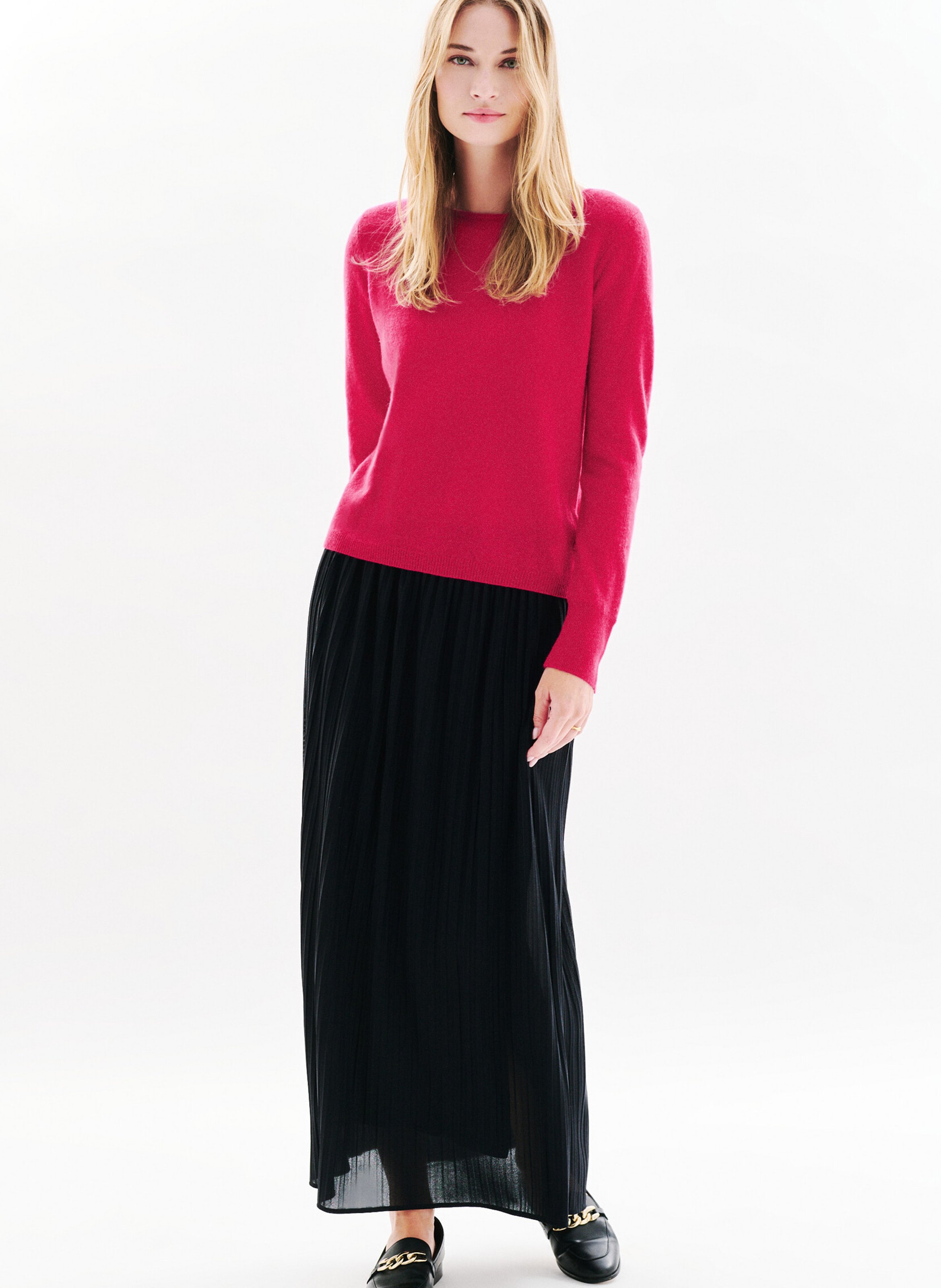 Pull en cachemire col bateau CAROLL Rose