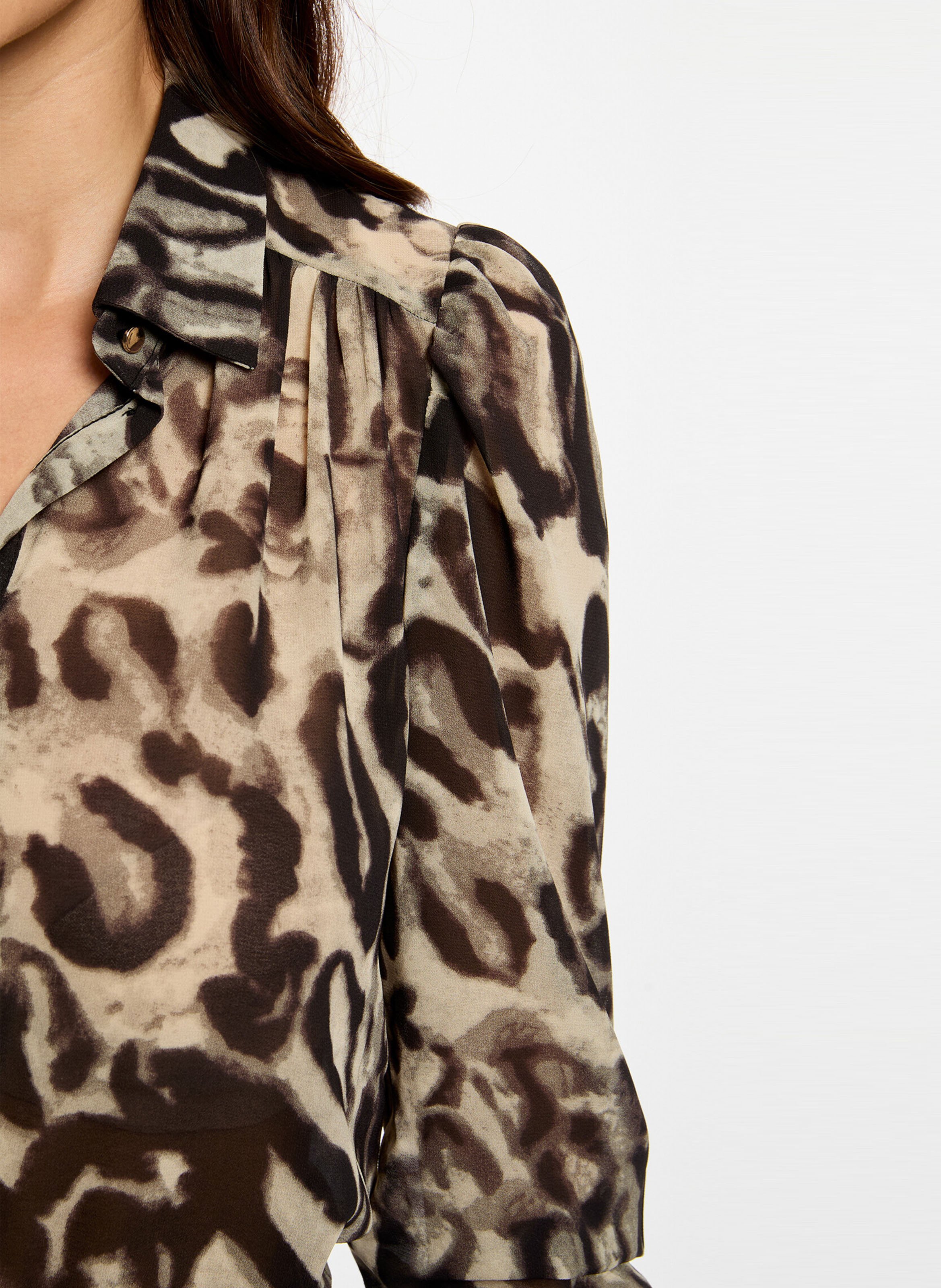 Blouse met klassieke kraag en print MORGAN Veelkleurig