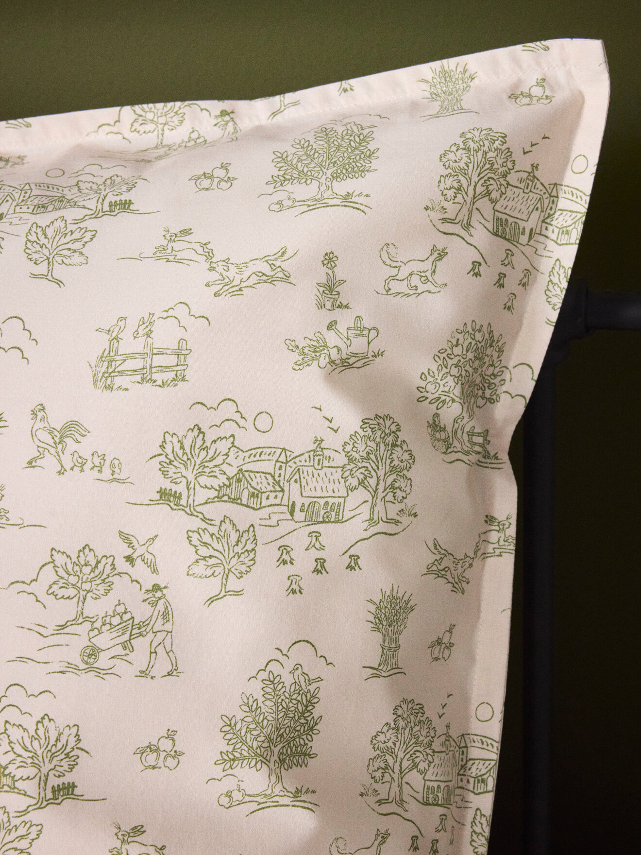 Cotton percale pillowcase "aloïs" Green