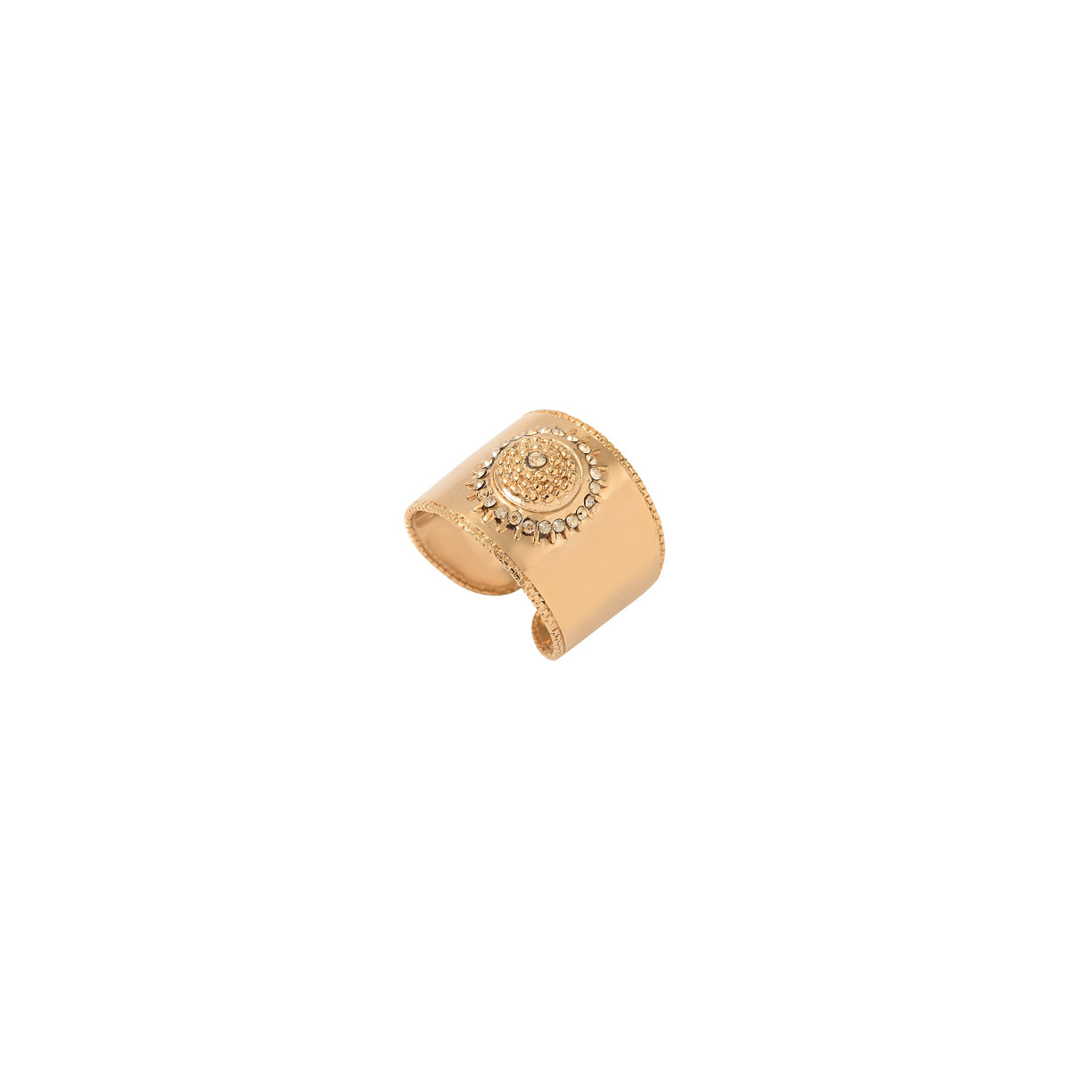 Refined adjustable ring in metal and prestige crystals SATELLITE PARIS No Color