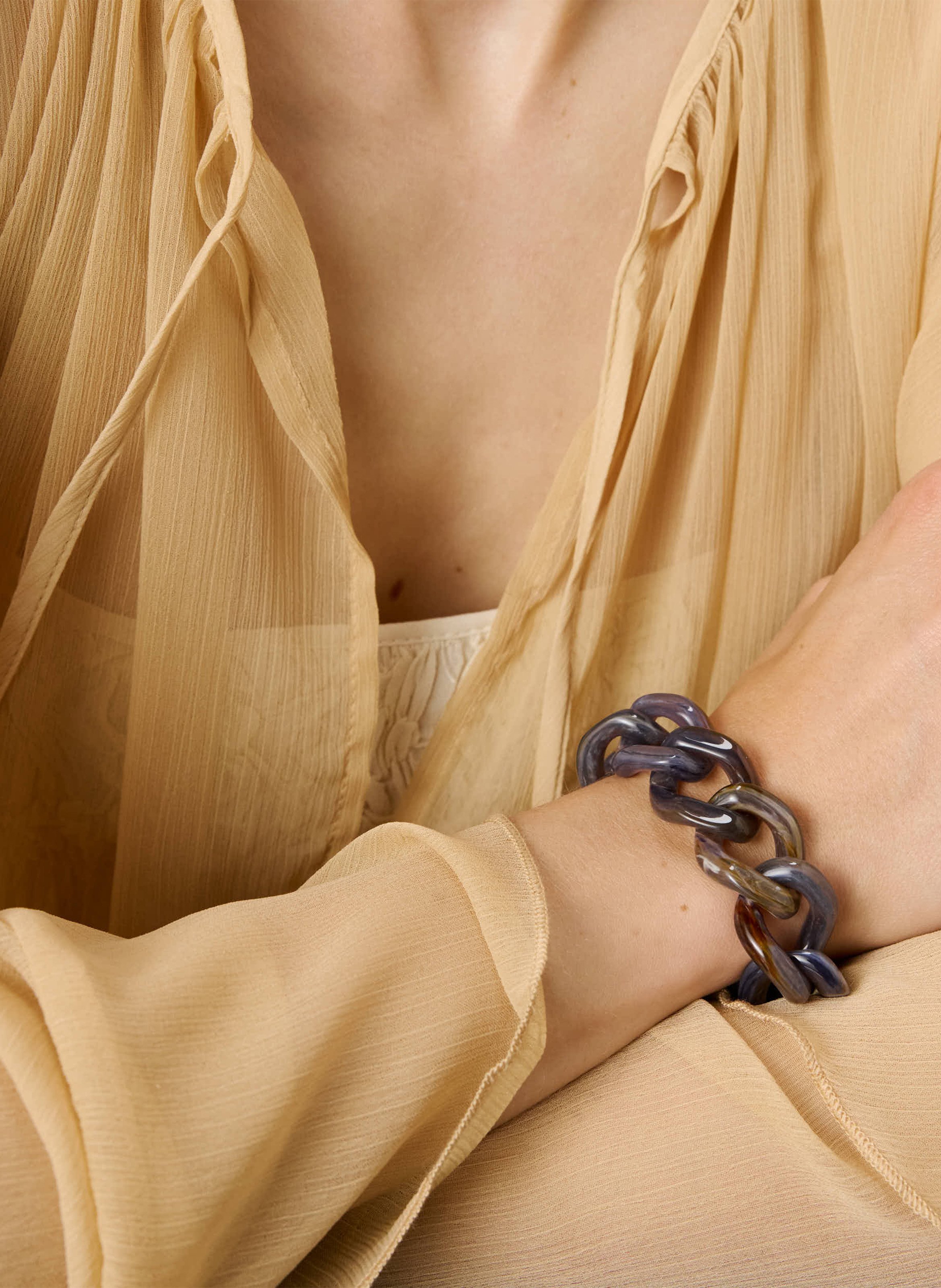Armband mit flachen Gliedern VANESSA BARONI Beige