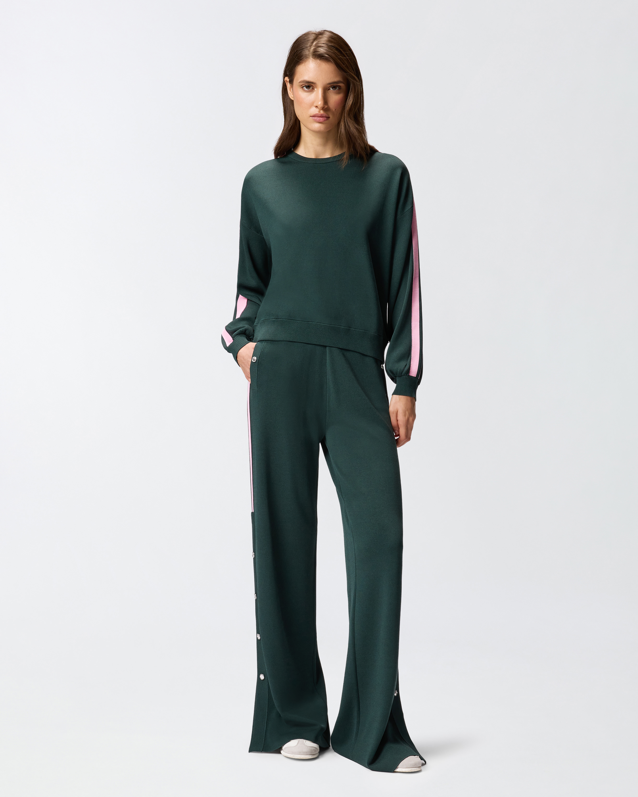 Sporty sweatshirt with love birds logo PINKO Green