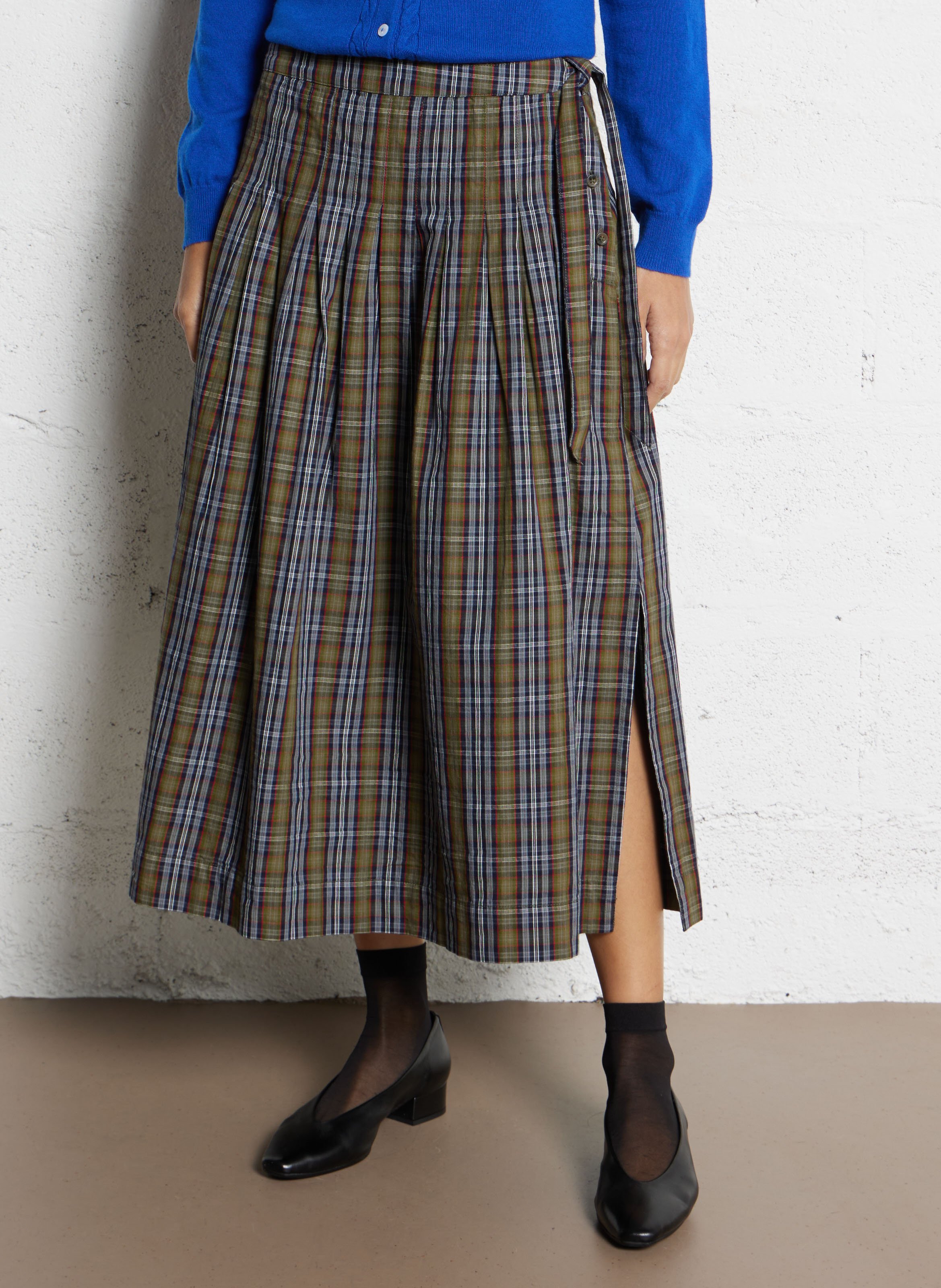 Jupe midi imprimée en coton bio DAMSON MADDER Multicolore