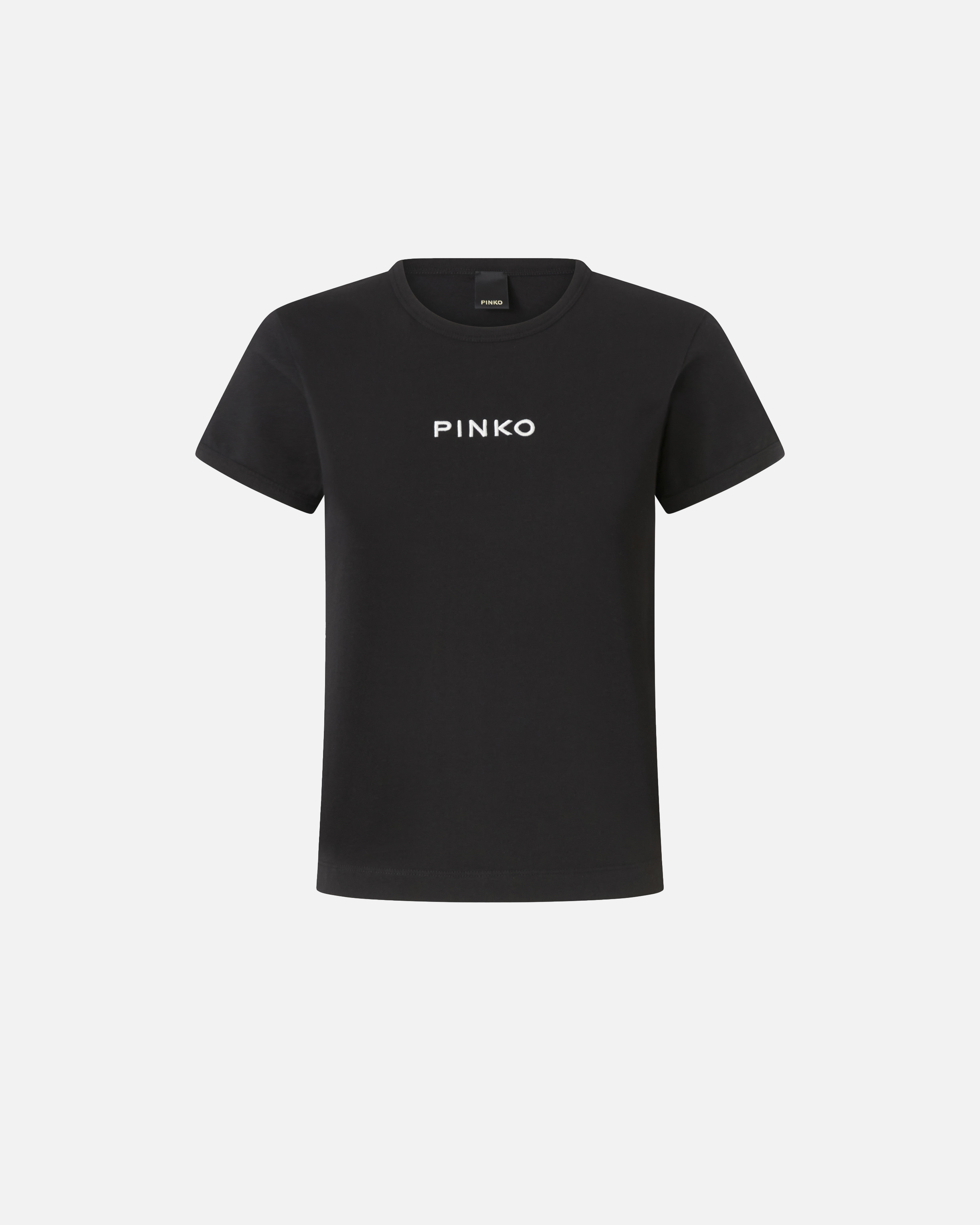 Short-sleeved t-shirt with embroidered logo PINKO Black