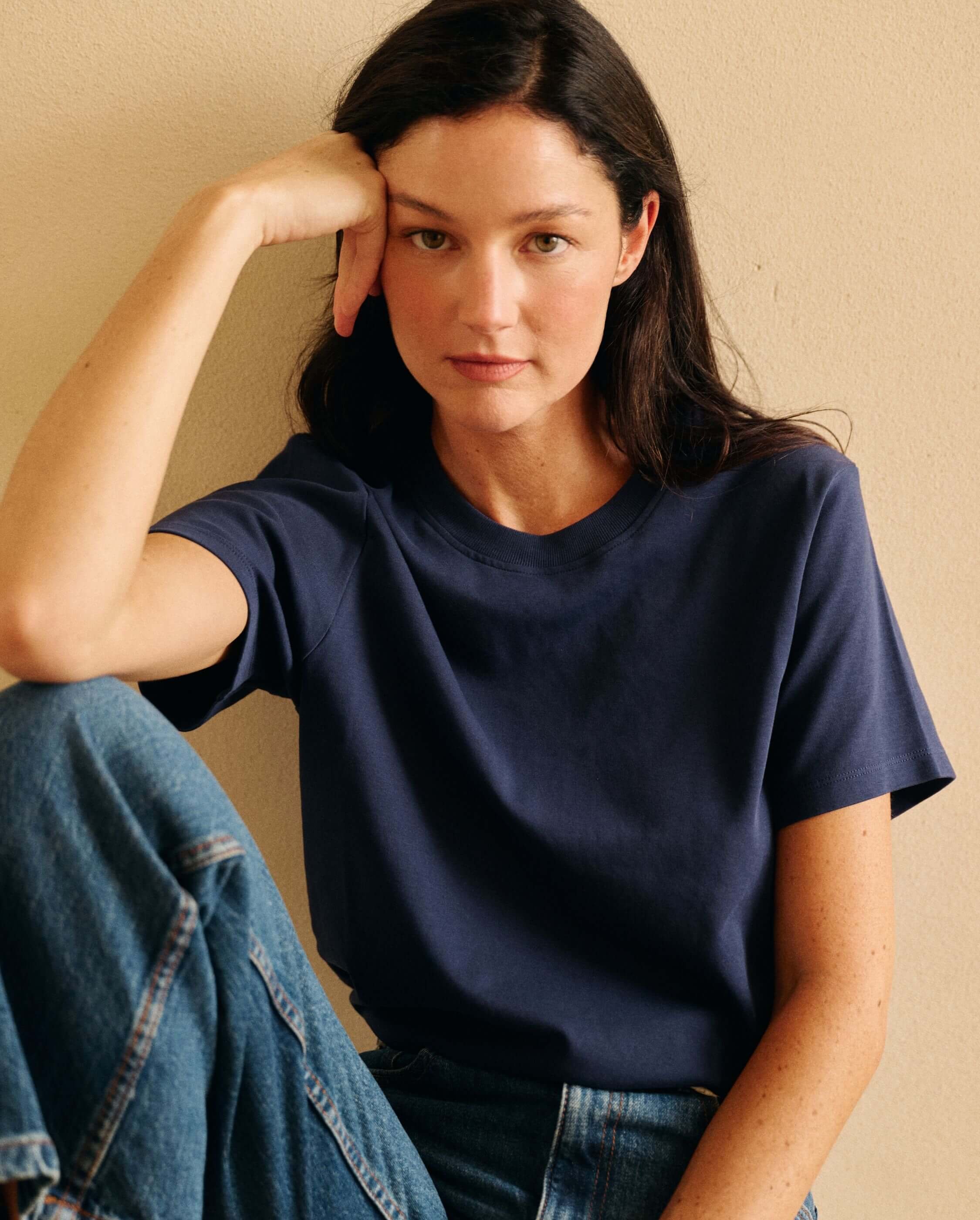 Women's organic cotton t-shirt, navy ANGARDE Blue