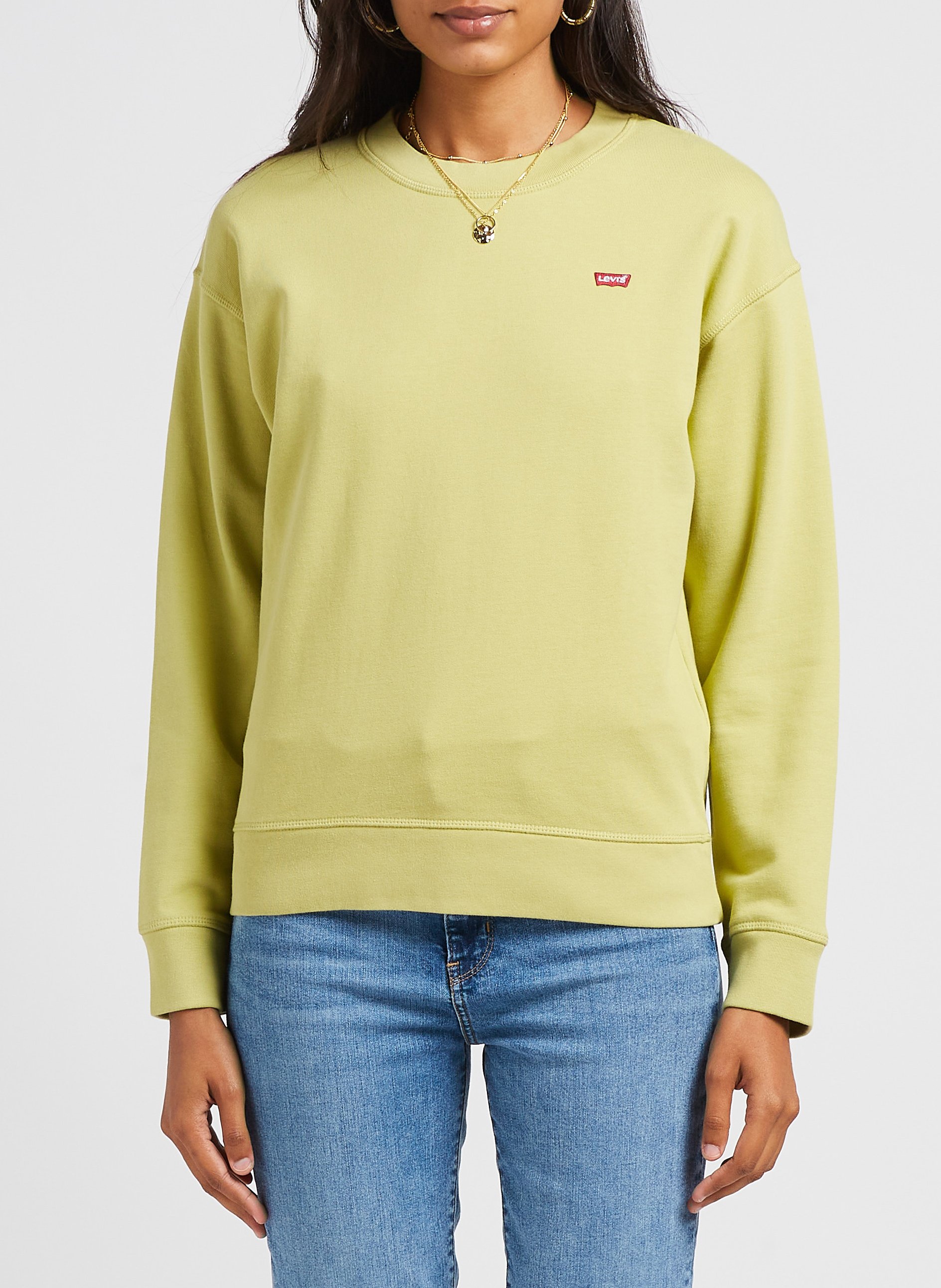 Sweat ample à col rond en coton LEVI'S Vert