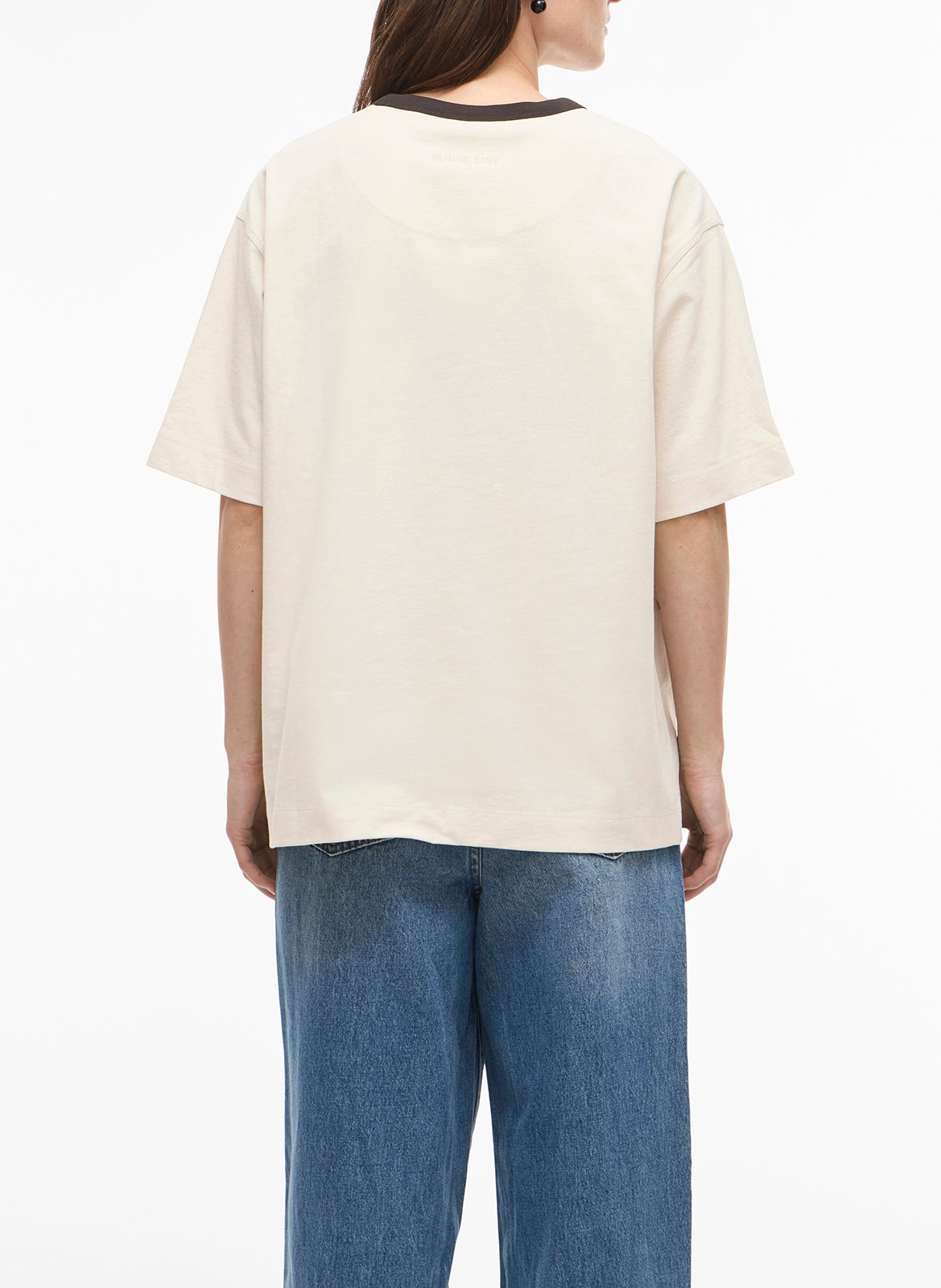 Tee-shirt col rond en coton bio ROUGE EDIT Beige